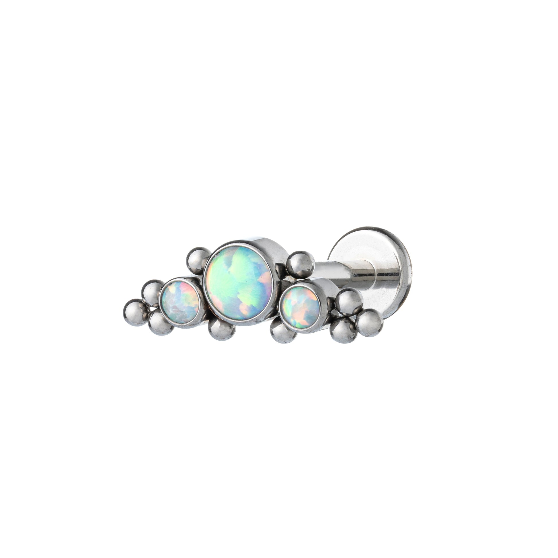Titanium Top With Bead Triplets & Opal Stone Center