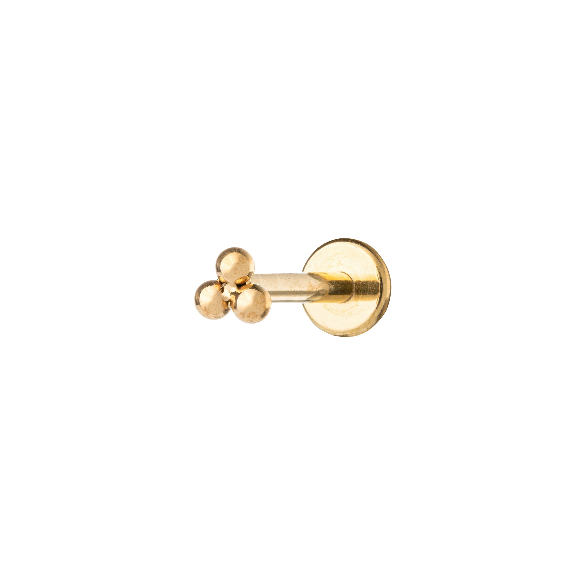 Titanium Gold Plated Bead Triad Labret