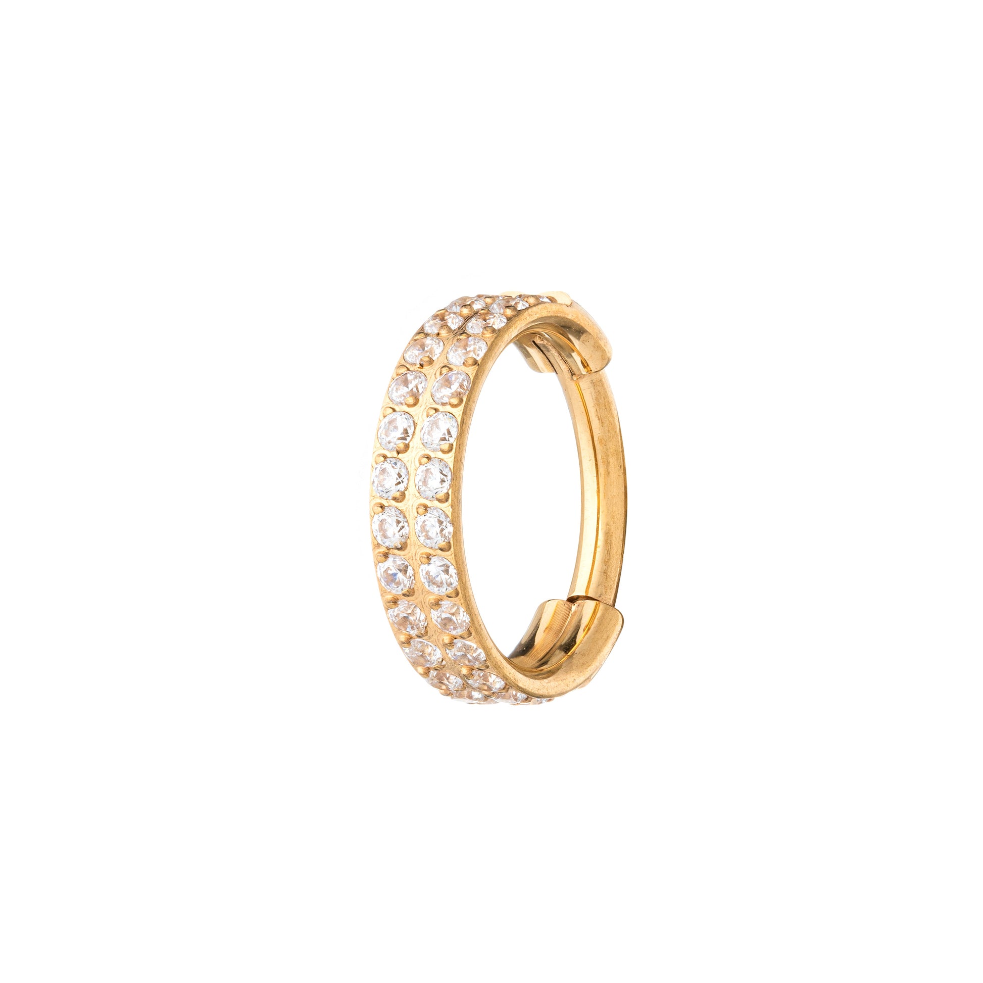 24K Gold Plated Stacked Side Pavé Clicker
