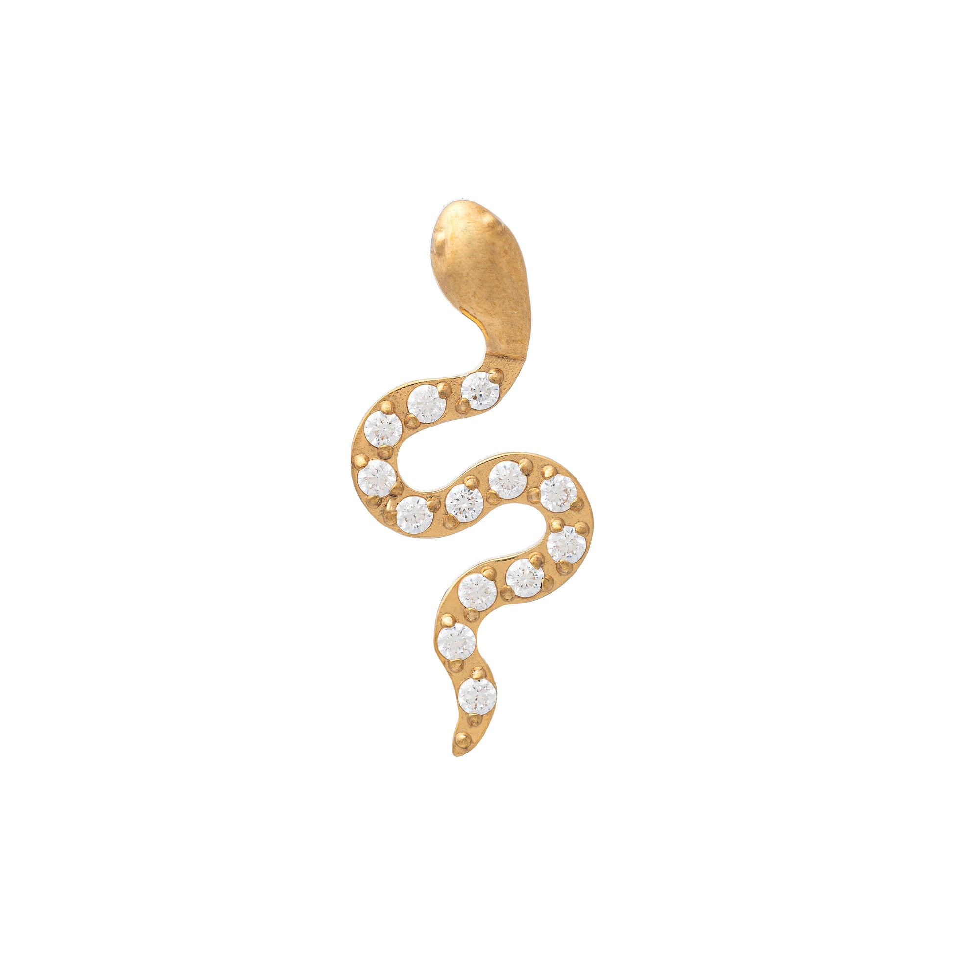 Titanium Gold Plated Zirconia Pavé Serpent Top