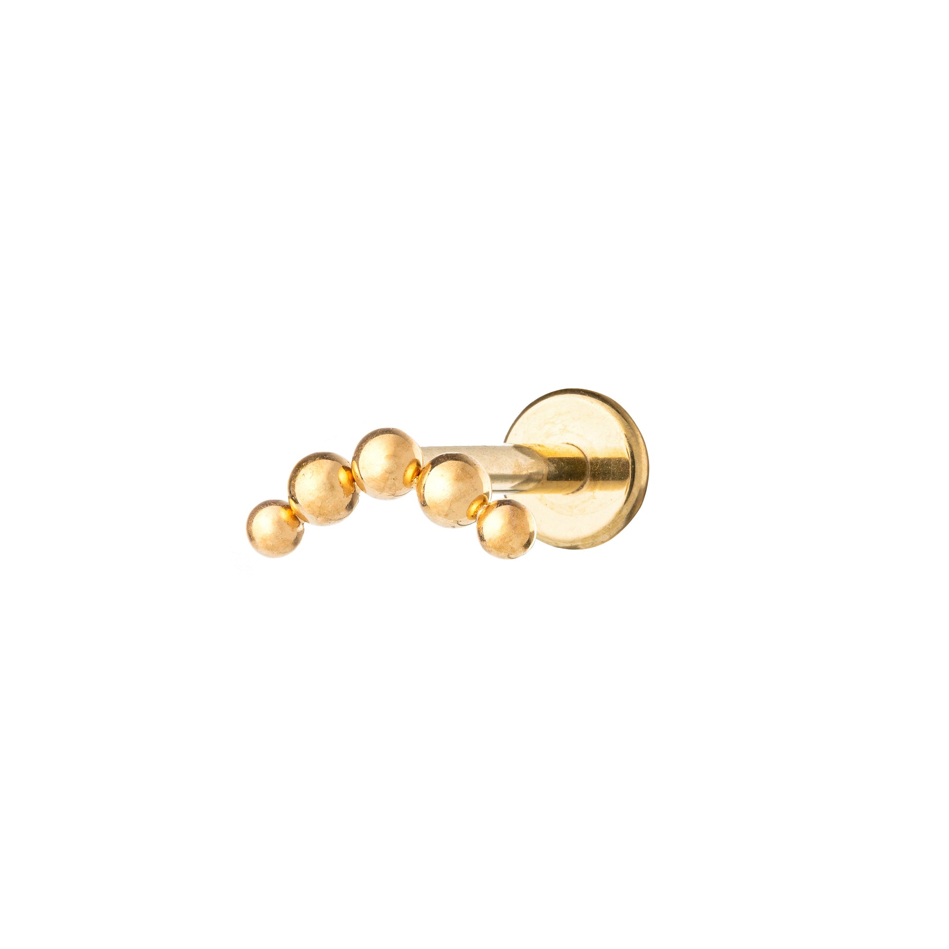 Titanium Gold Plated Beaded Arc Labret