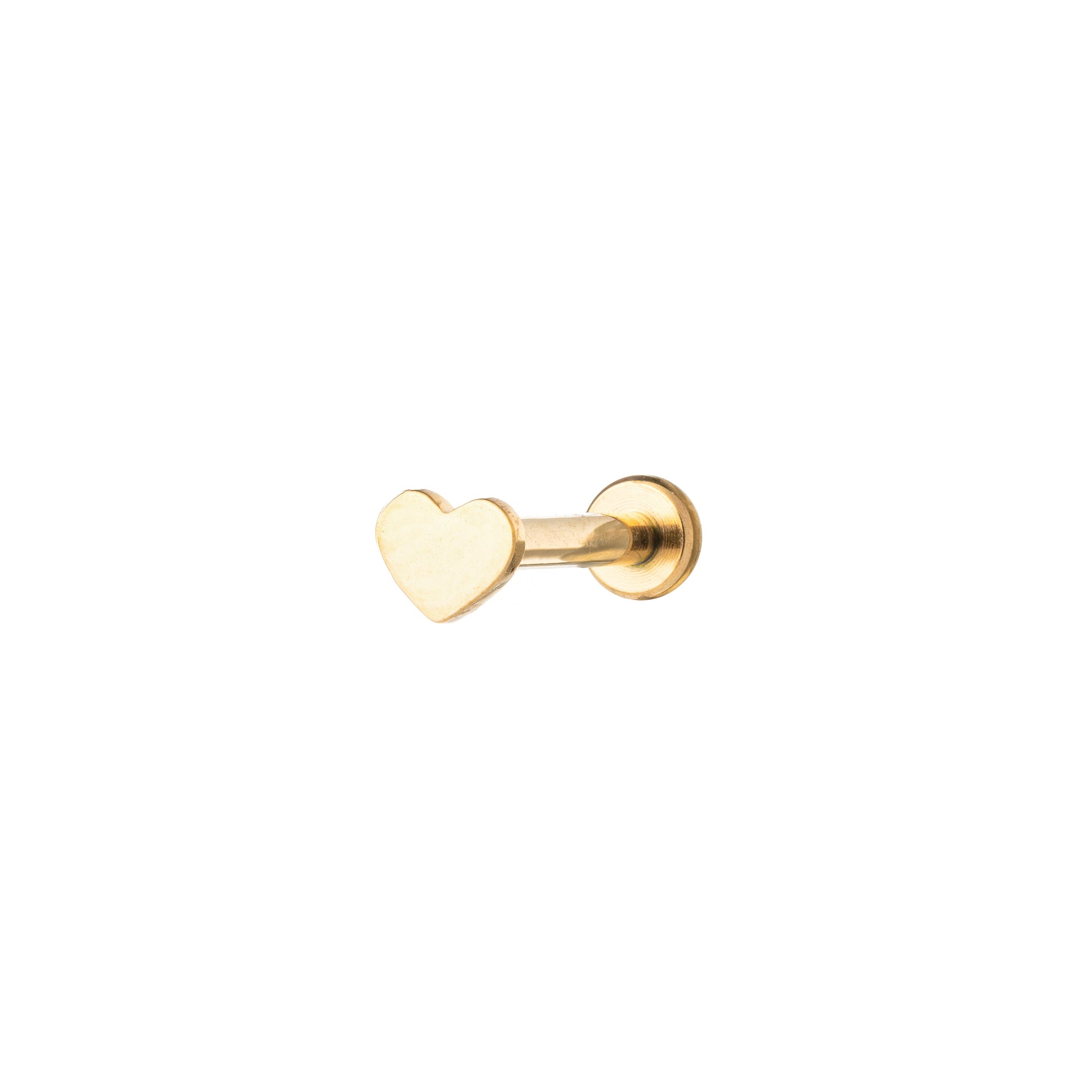 Titanium Gold Plated Flat Heart Labret