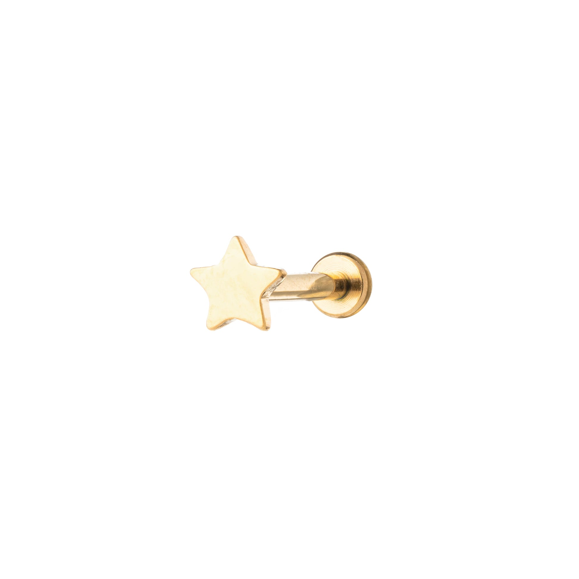 Titanium Gold Plated Flat Star Labret