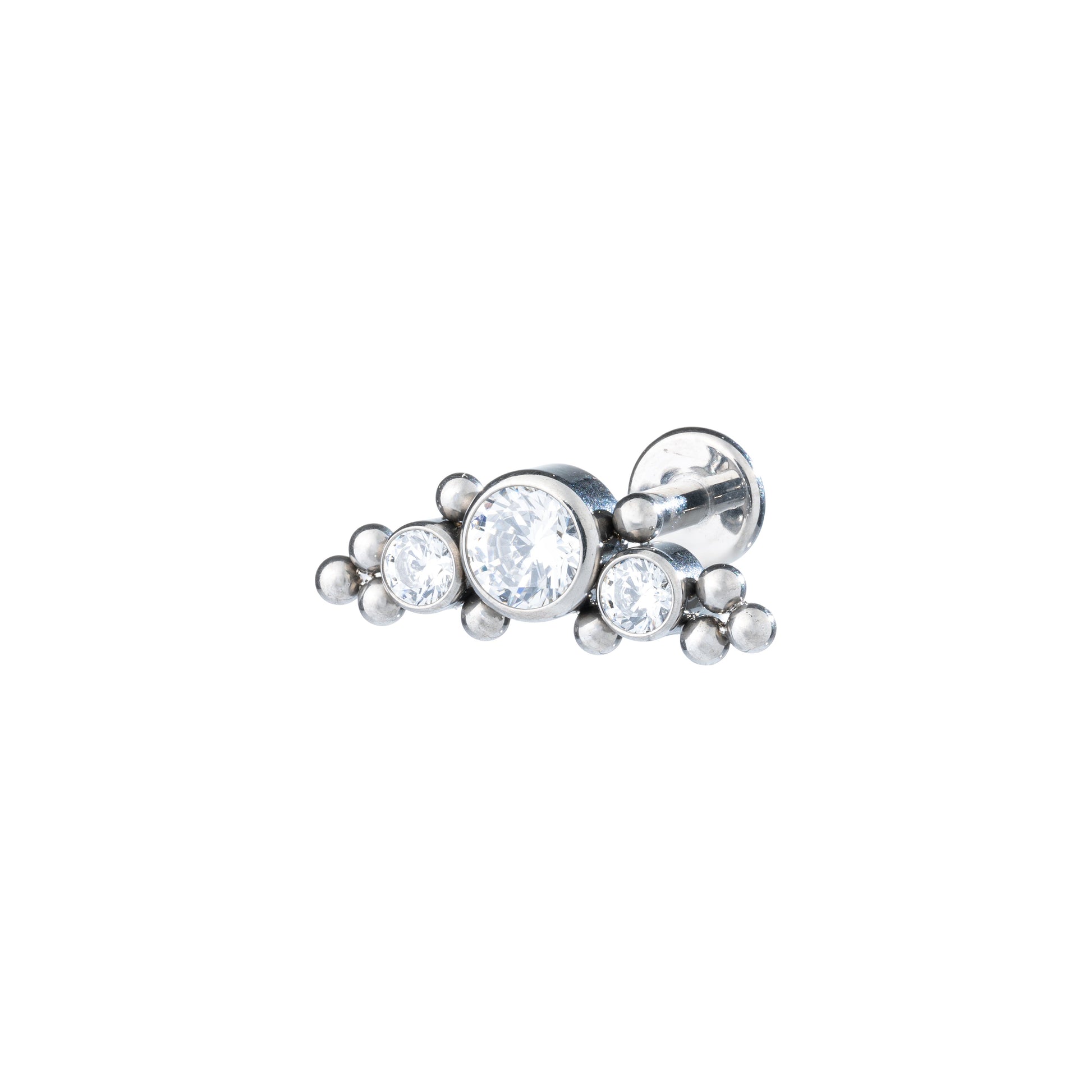 Titanium Tri-Bead Zirconia Cluster Labret
