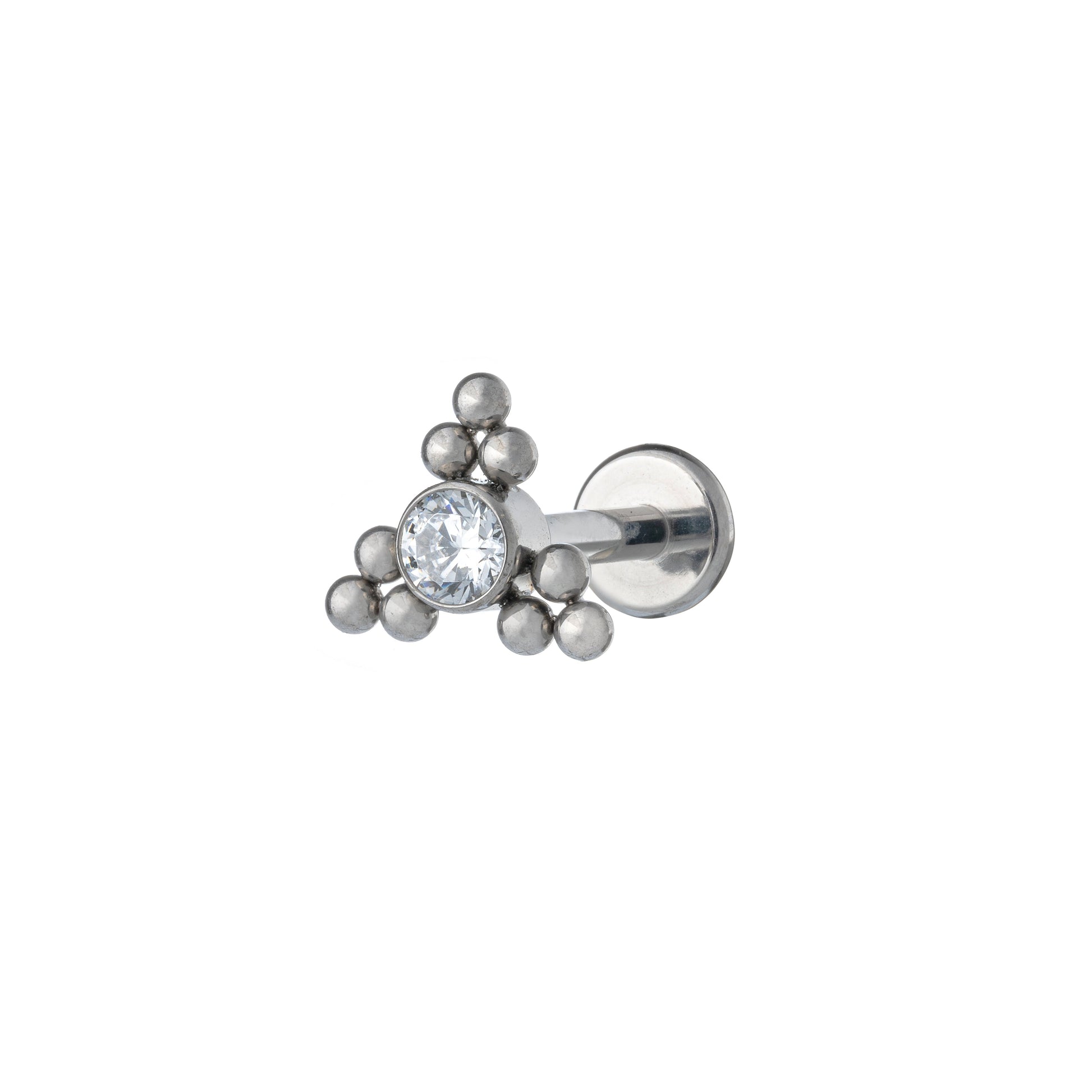 Titanium Tri-Bead Zirconia Labret