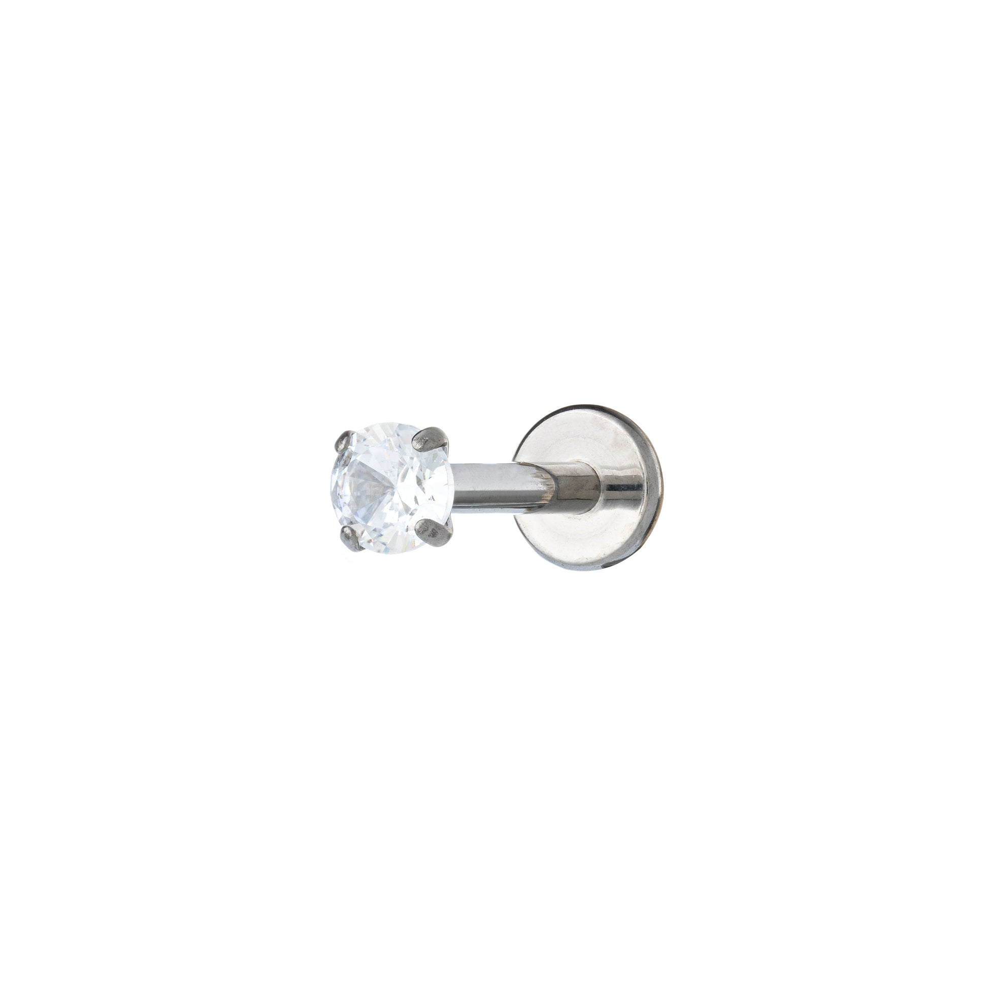 Titanium Round Prong-set Zirconia Labret