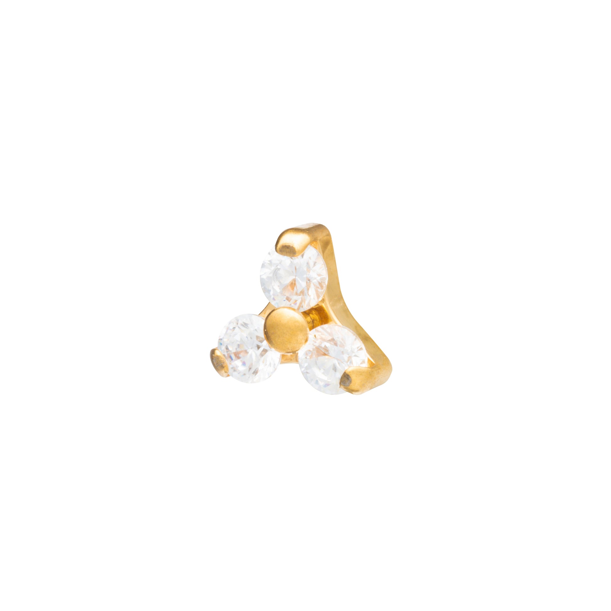 Titanium Gold Plated Cubic Zirconia Trinity Top