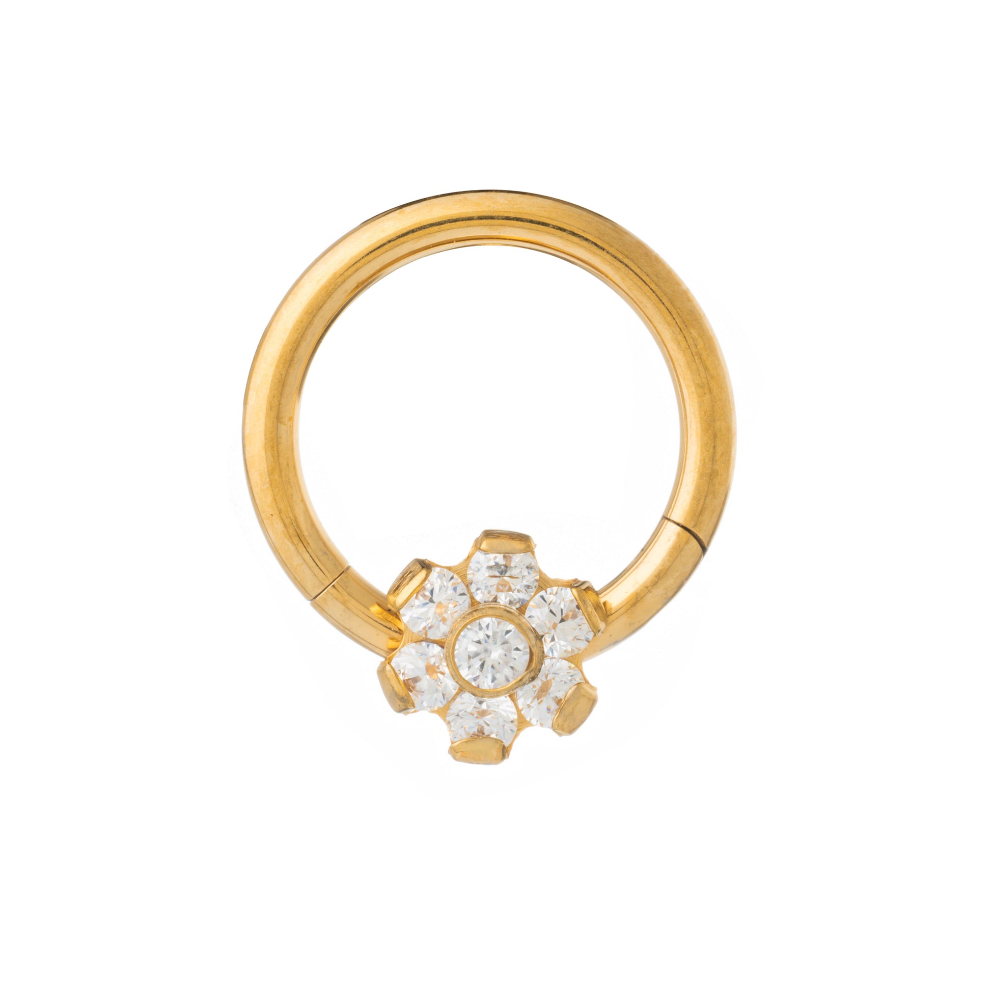 24K Gold Plated Zirconia Daisy Clicker