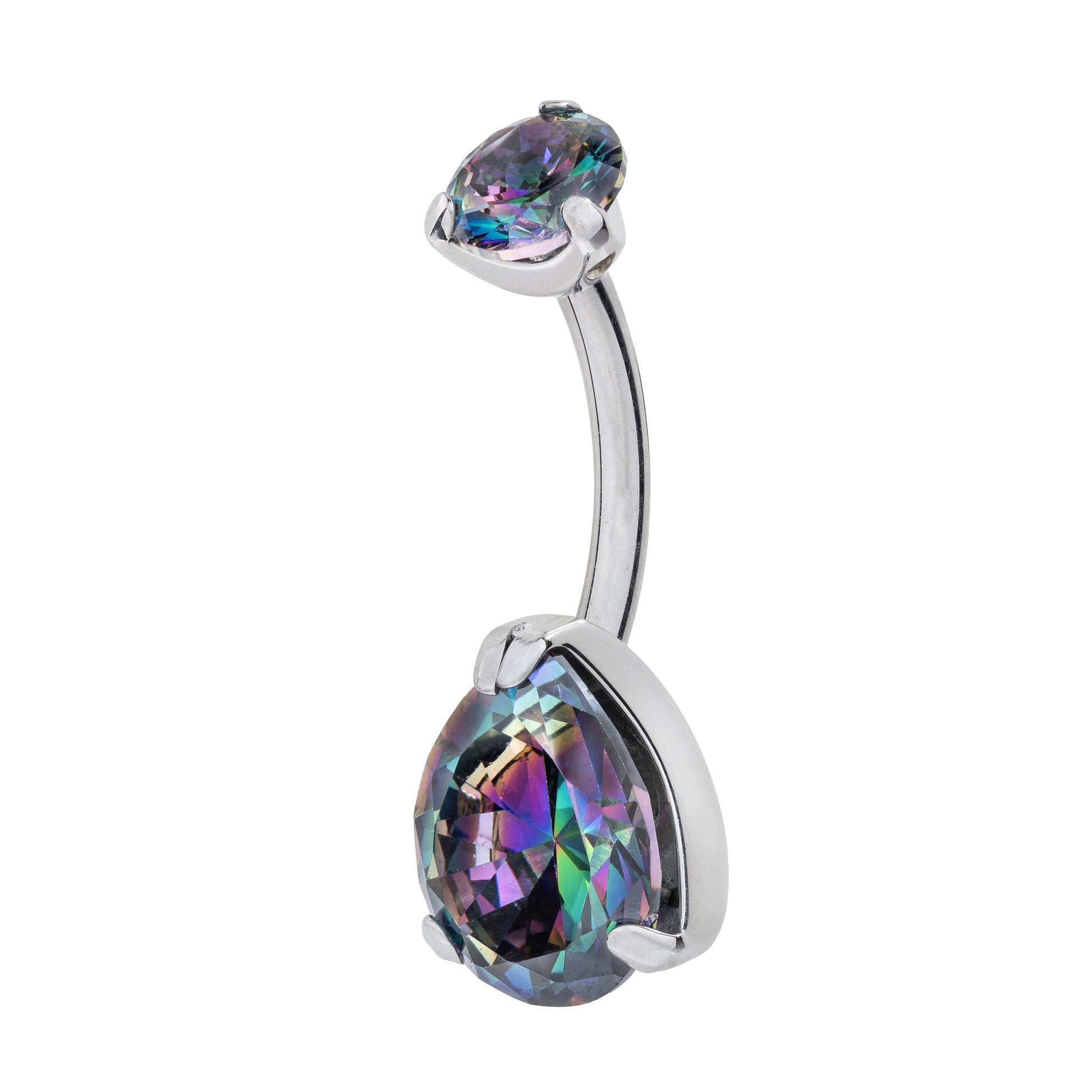 Titanium Pear-Cut Zirconia Navel Banana