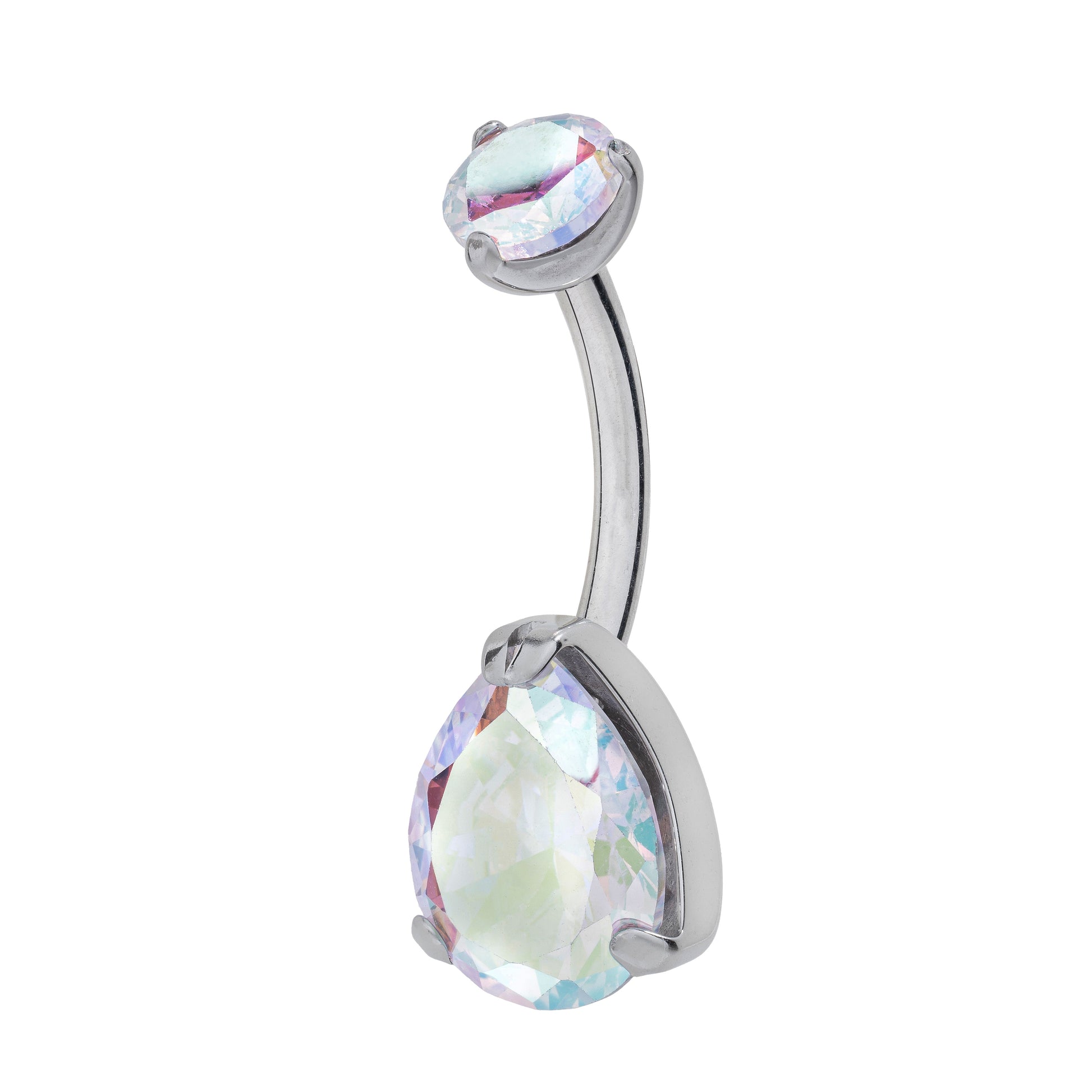 Titanium Pear-Cut Zirconia Navel Banana