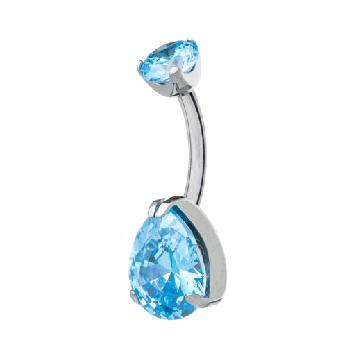 Titanium Pear-Cut Zirconia Navel Banana