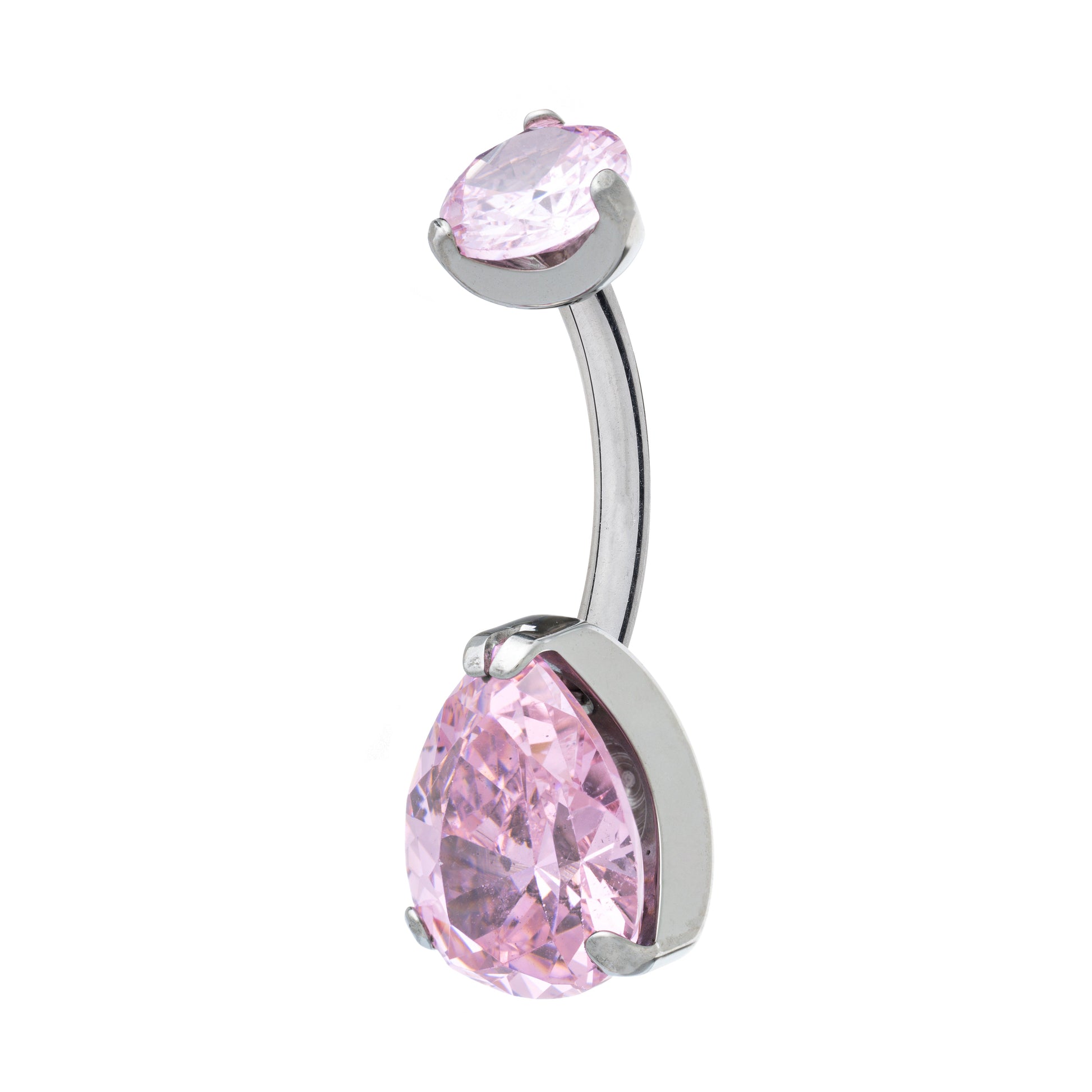Titanium Pear-Cut Zirconia Navel Banana