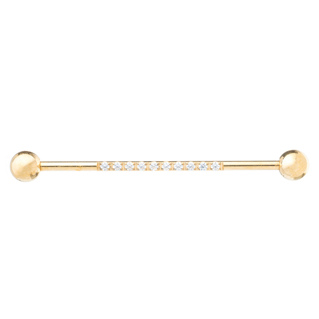 Zirconia Pavé Industrial Barbell