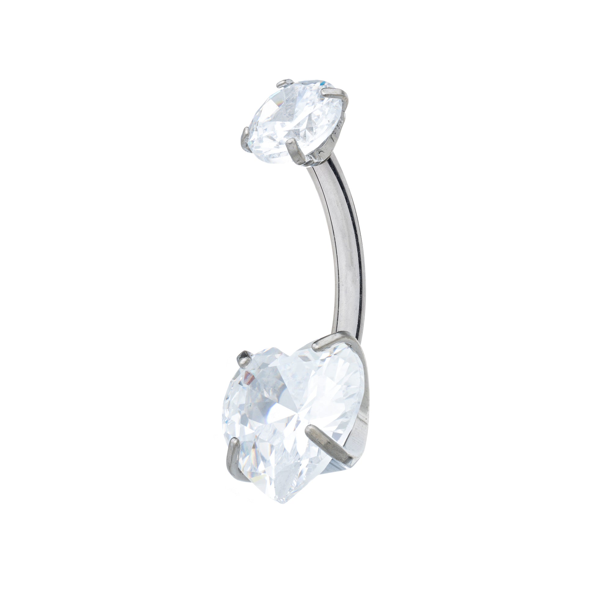 Titanium Heartfelt Zirconia Navel Banana