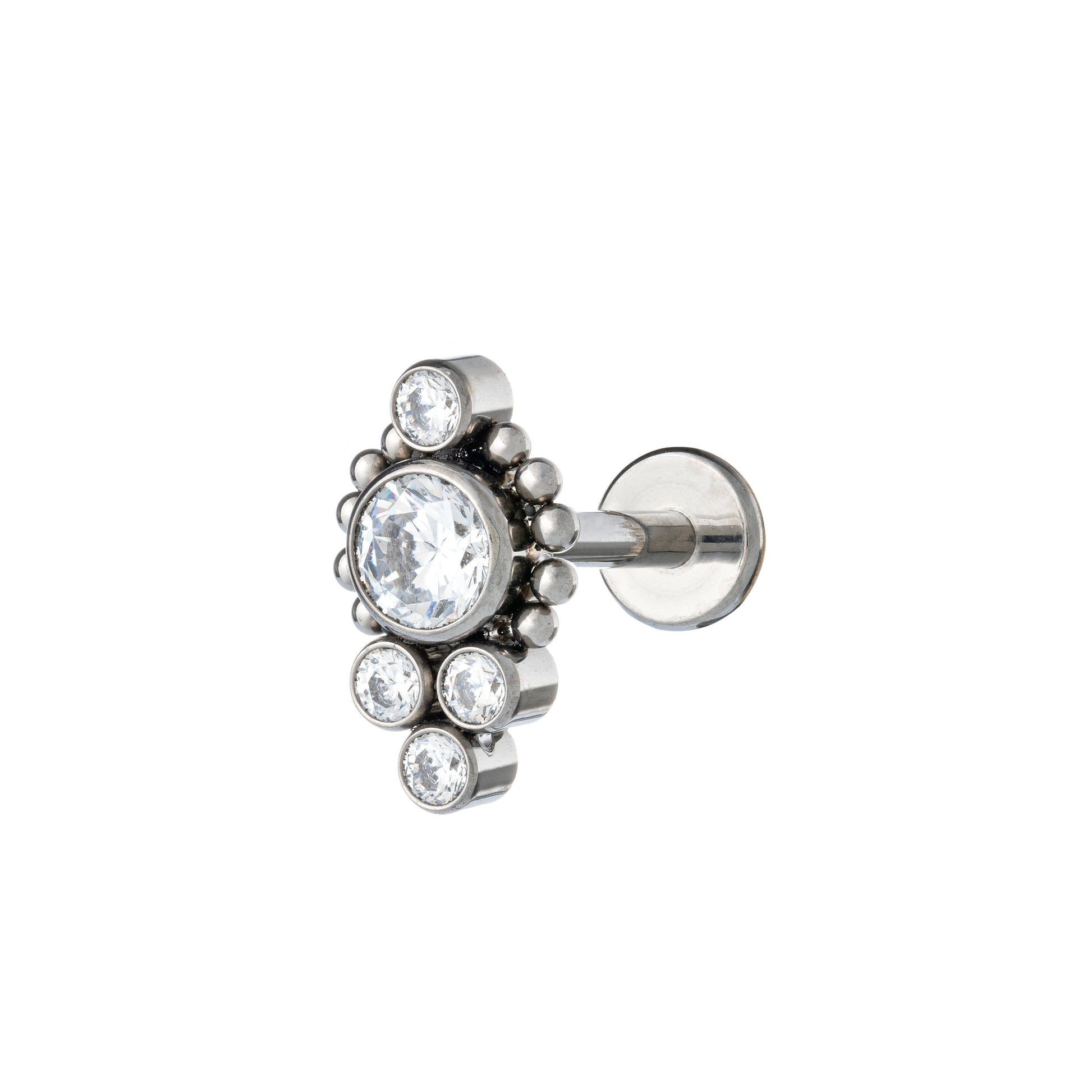 Titanium Bead Cluster & Zirconia Labret