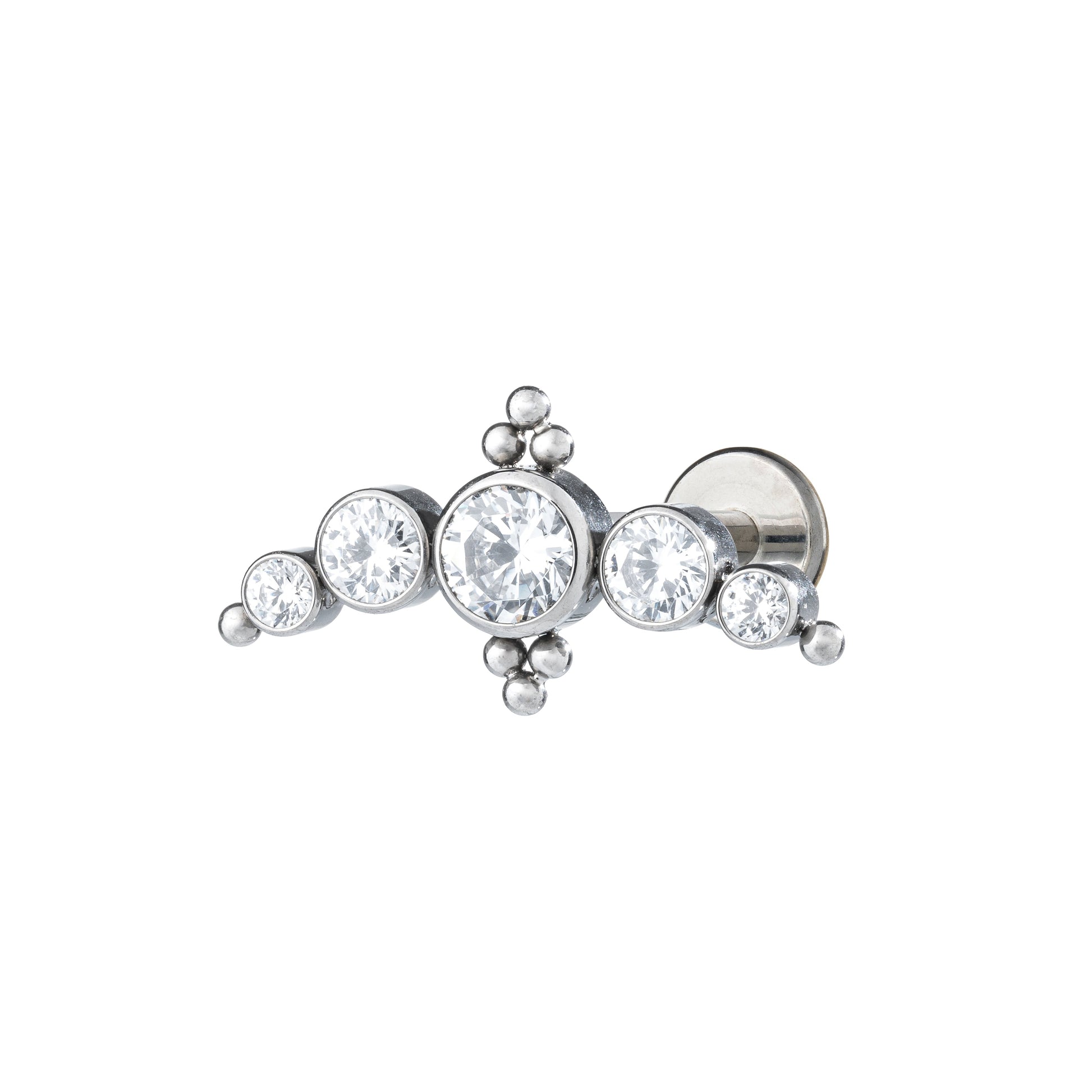 Titanium Royal Bead Cluster & Zirconia Labret