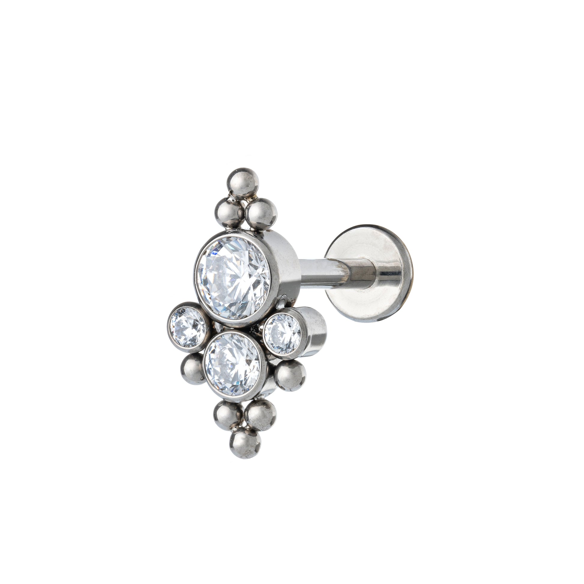 Titanium Zirconia & Tri-Bead Peak Labret