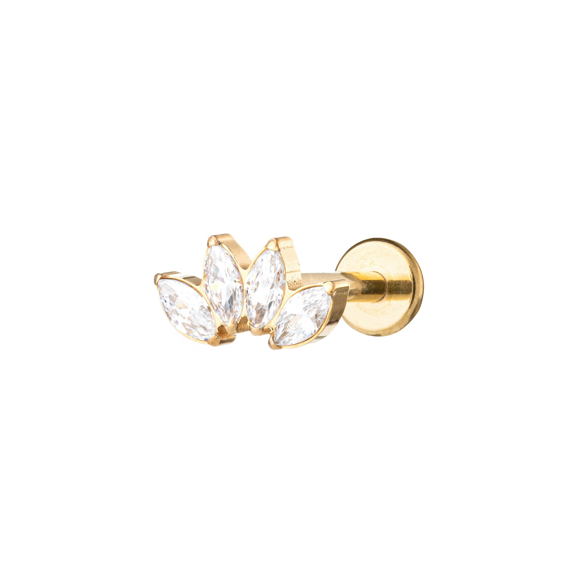 Titanium Gold Plated Royal 4 Marquise Labret
