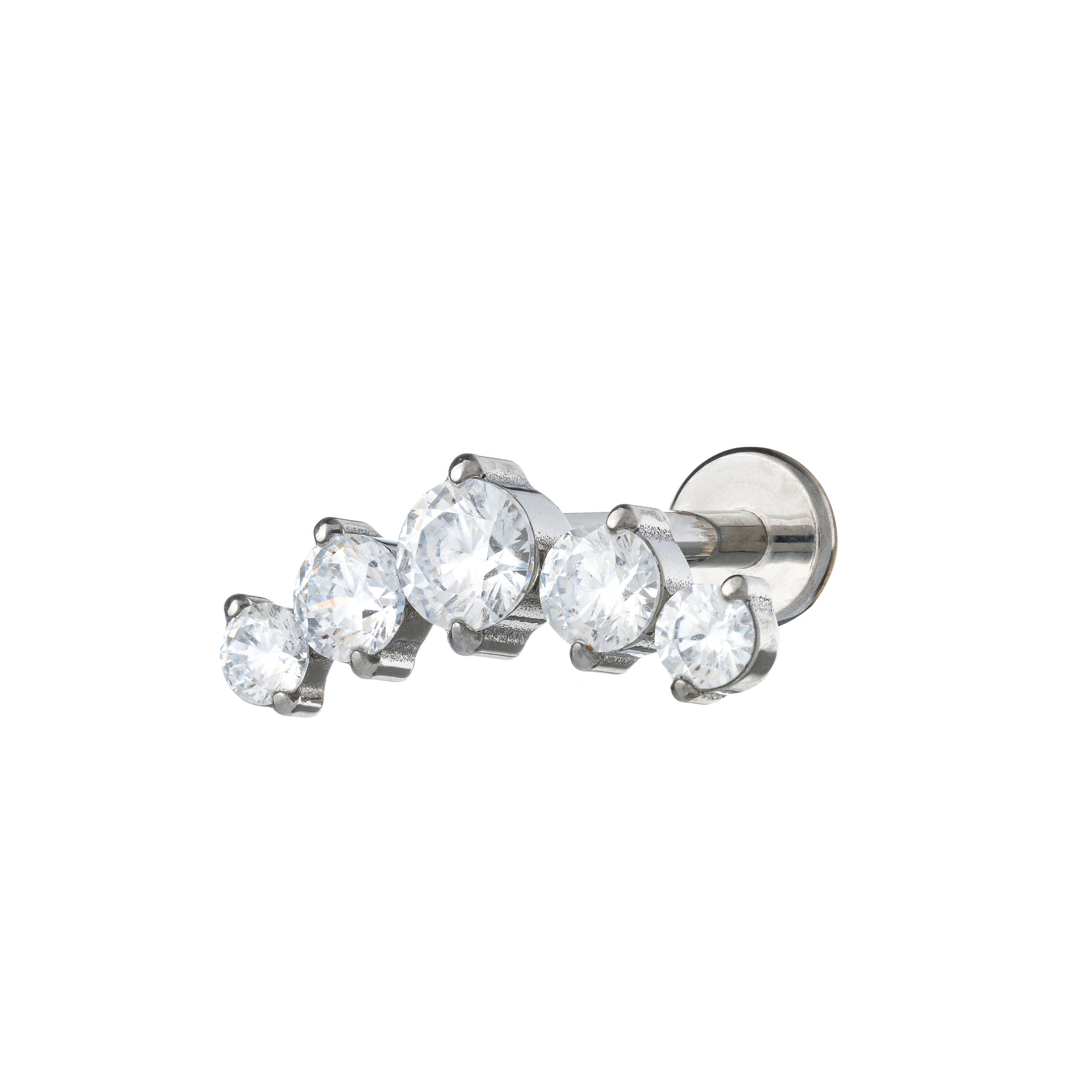 Titanium 5 Round Zirconia Curve Labret