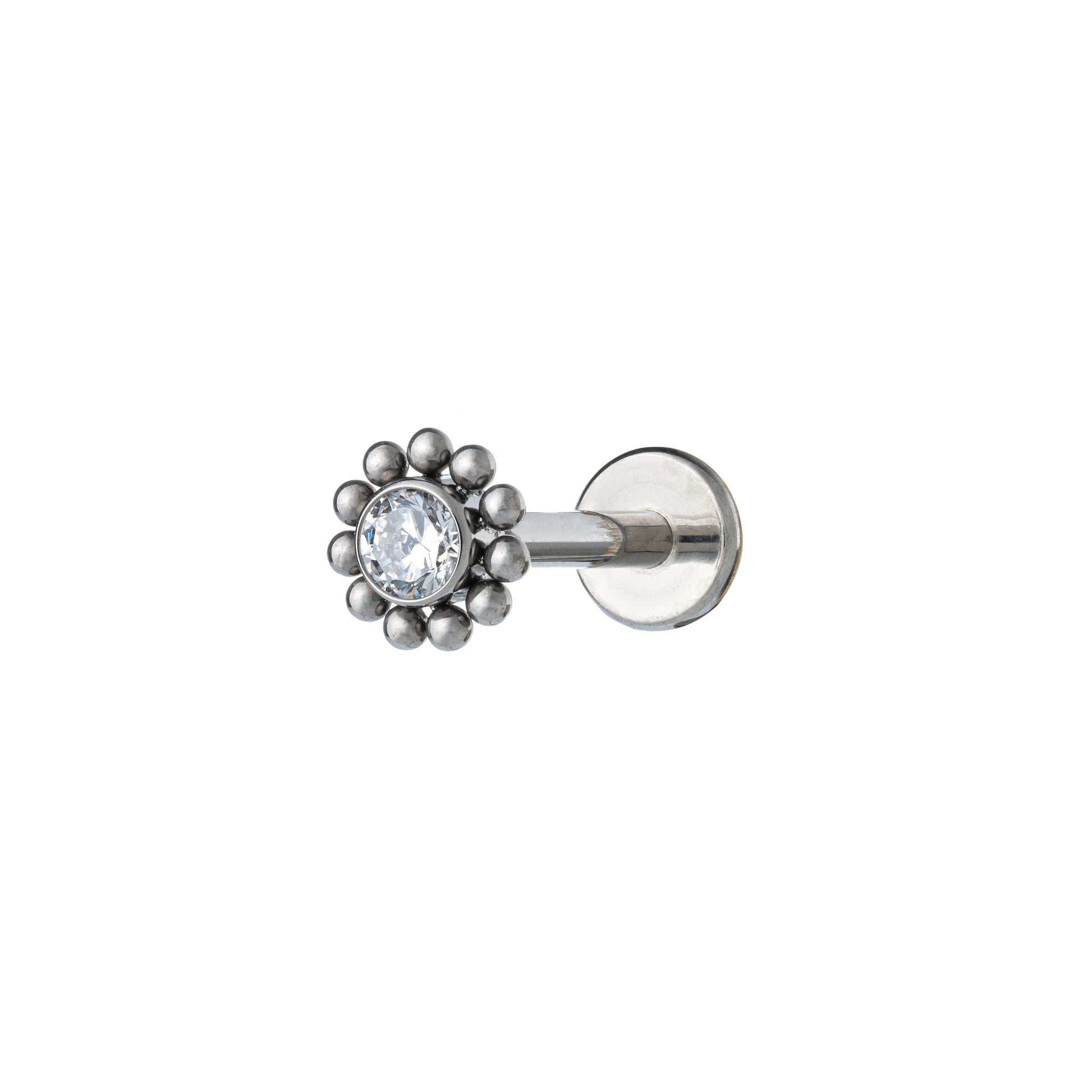 Titanium Daisy With Single Zirconia Labret
