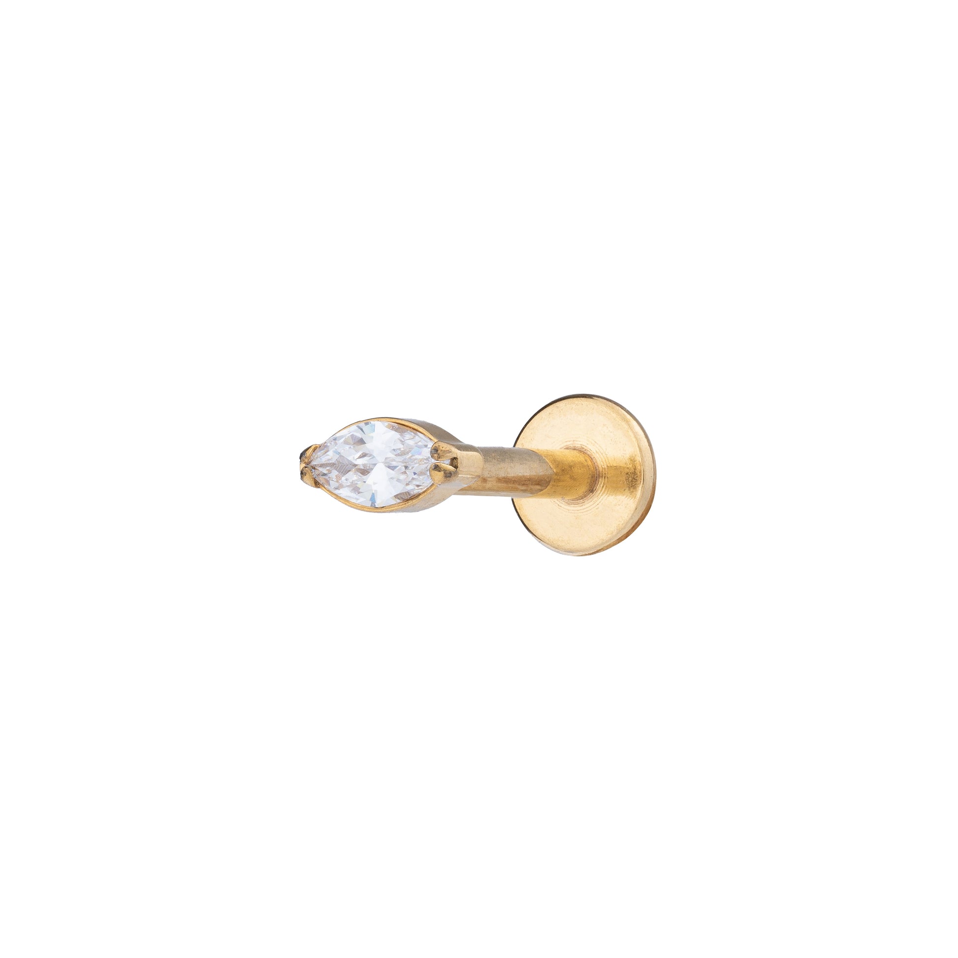 Titanium Gold Plated Single Marquise Labret