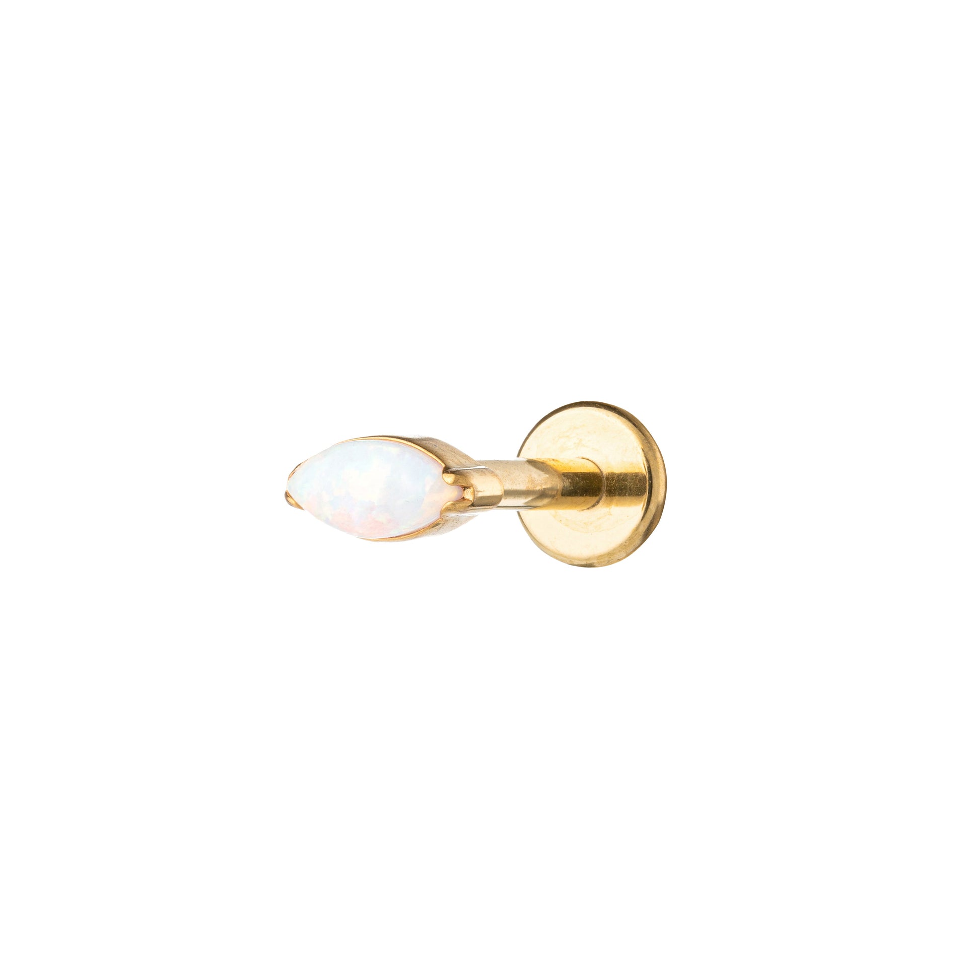 Titanium Gold Plated Single Marquise Opalium Labret