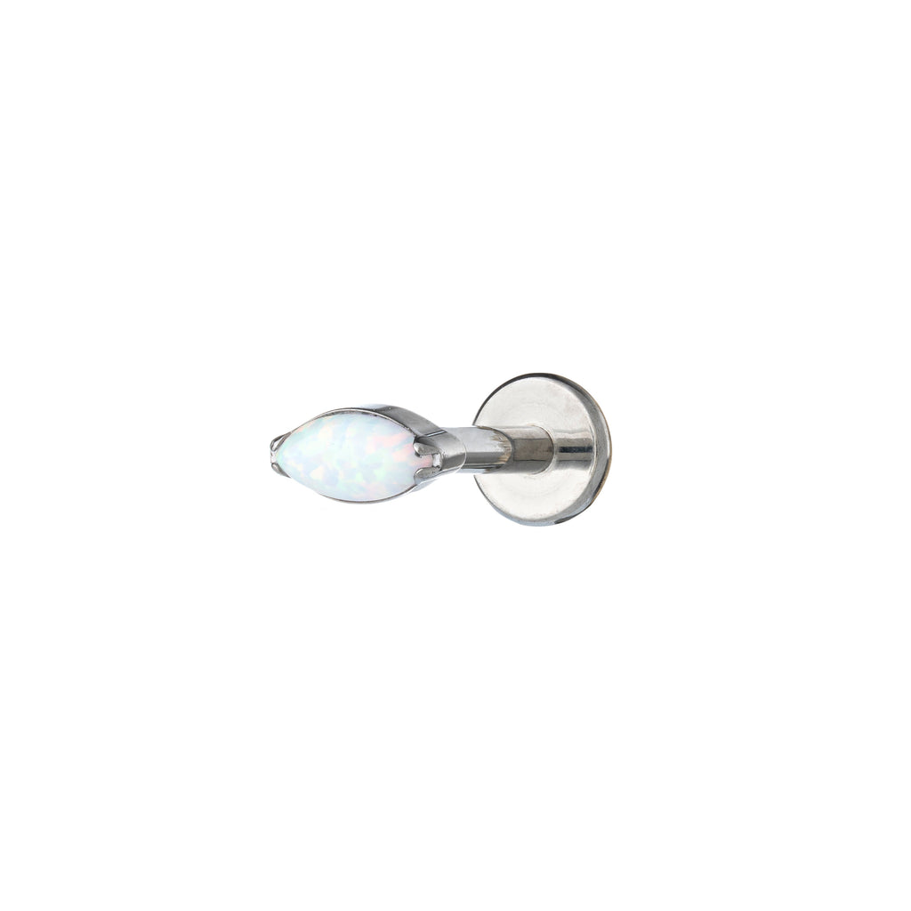 Titanium Single Opalium Marquise Labret