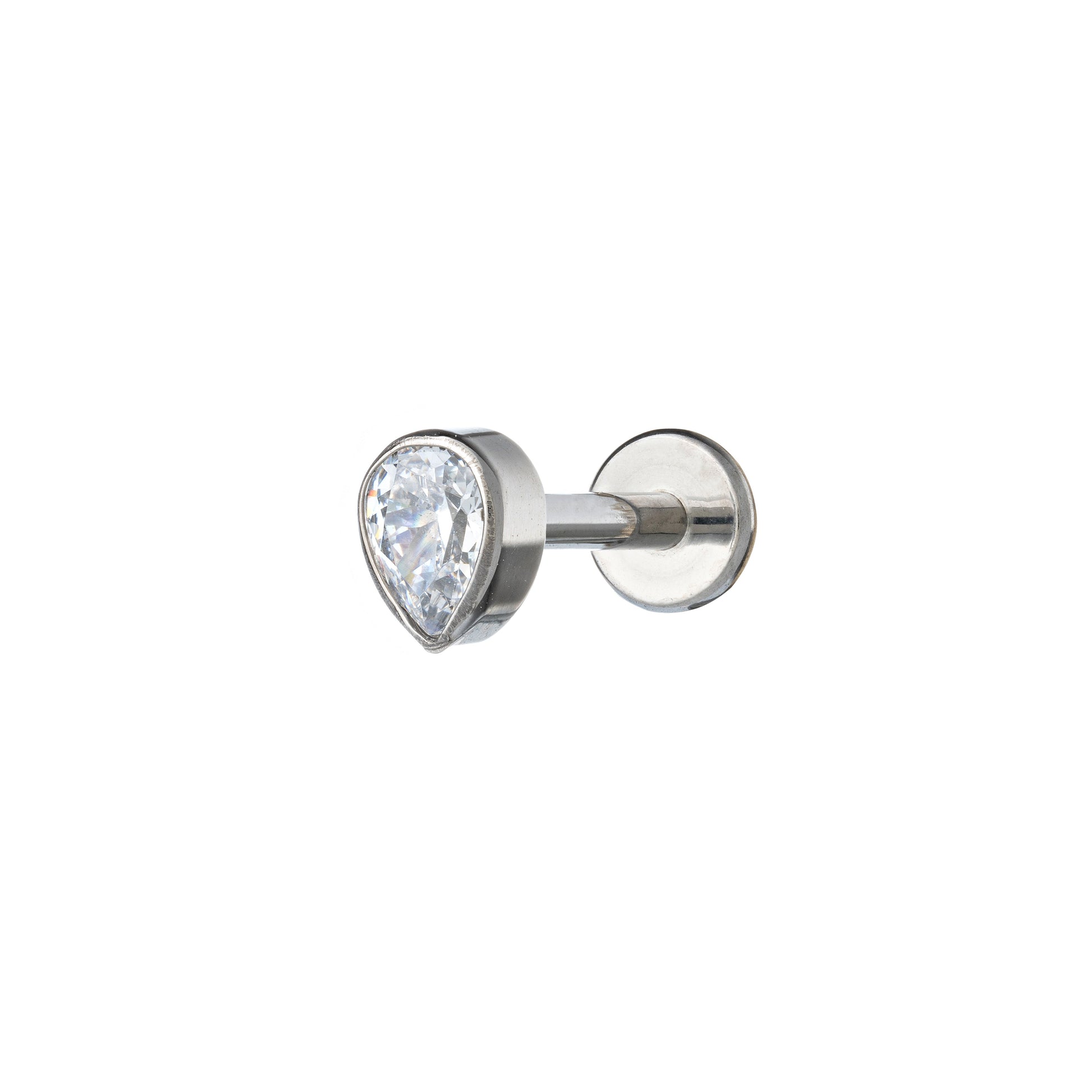 Titanium Teardrop Zirconia Labret
