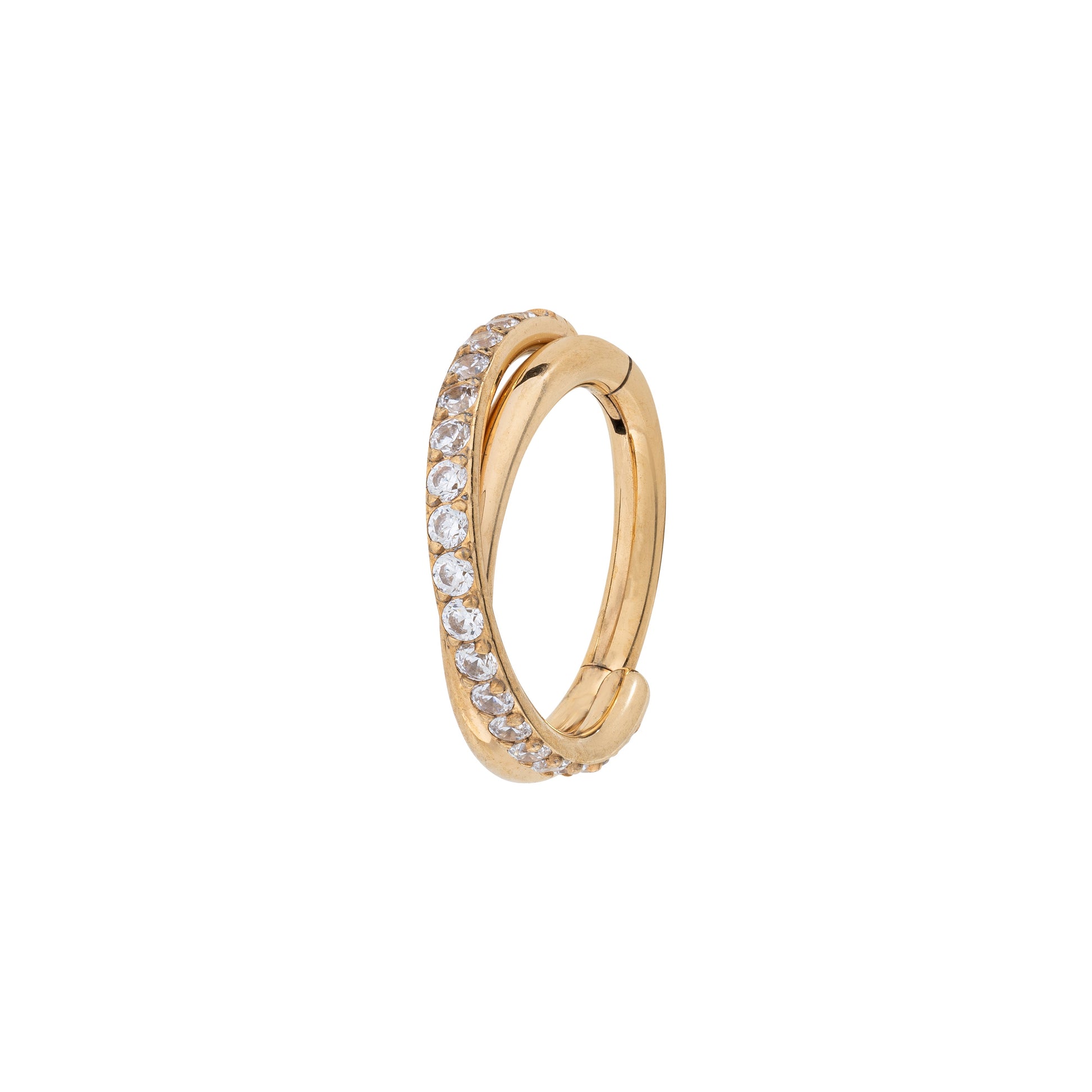 24K Gold Plated Twisted Pavé Clicker