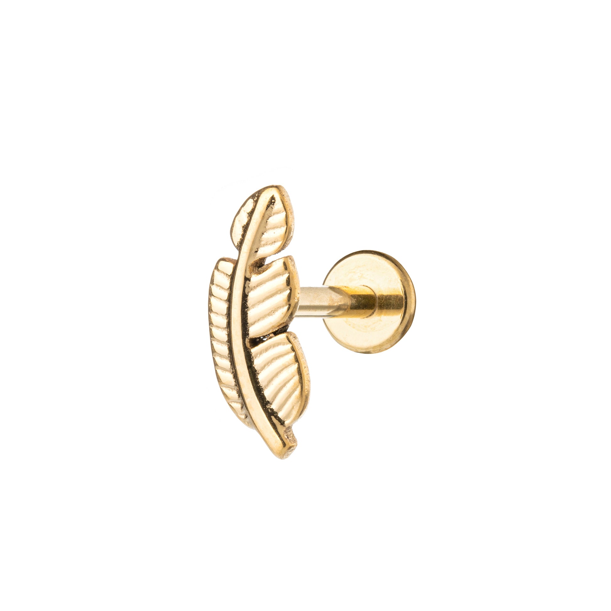 Titanium Gold Plated Feather Labret