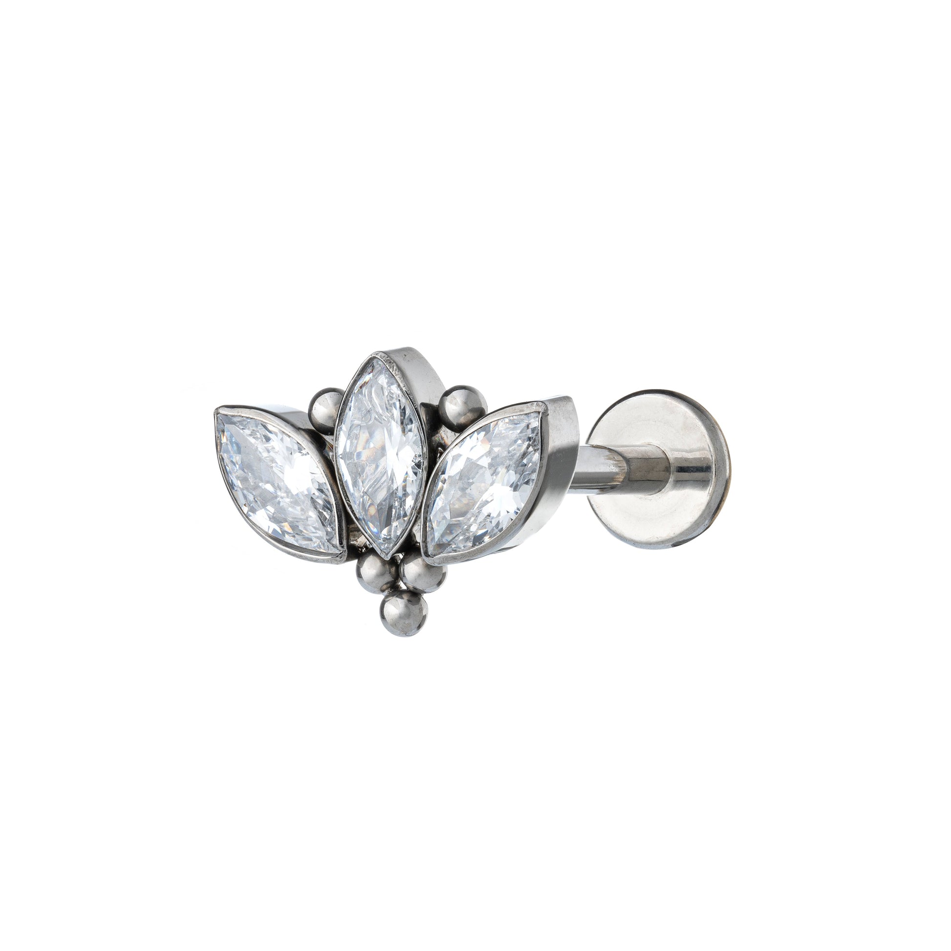 Titanium Bezel-set Marquise & Beads Top