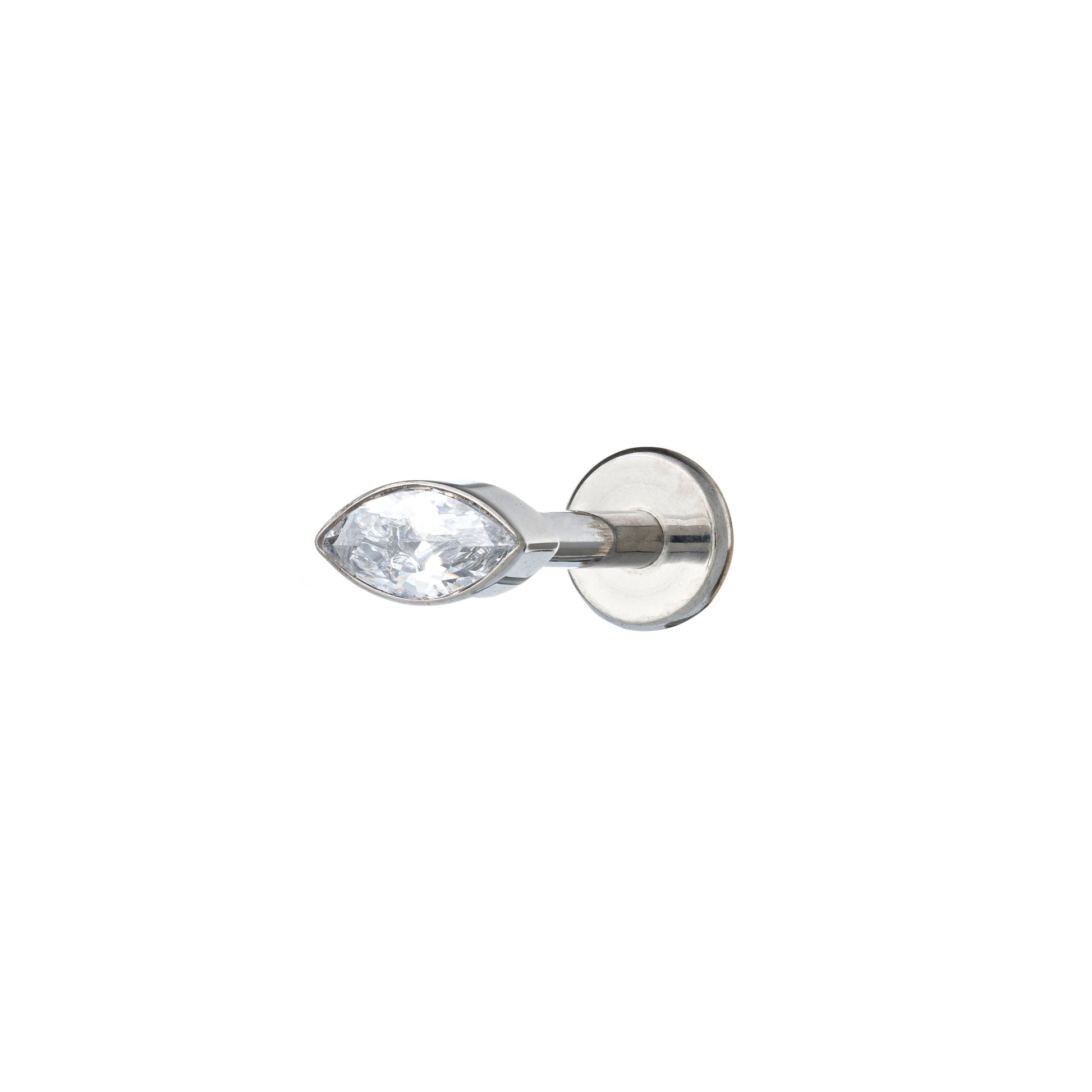 Titanium Single Marquise Zirconia Labret