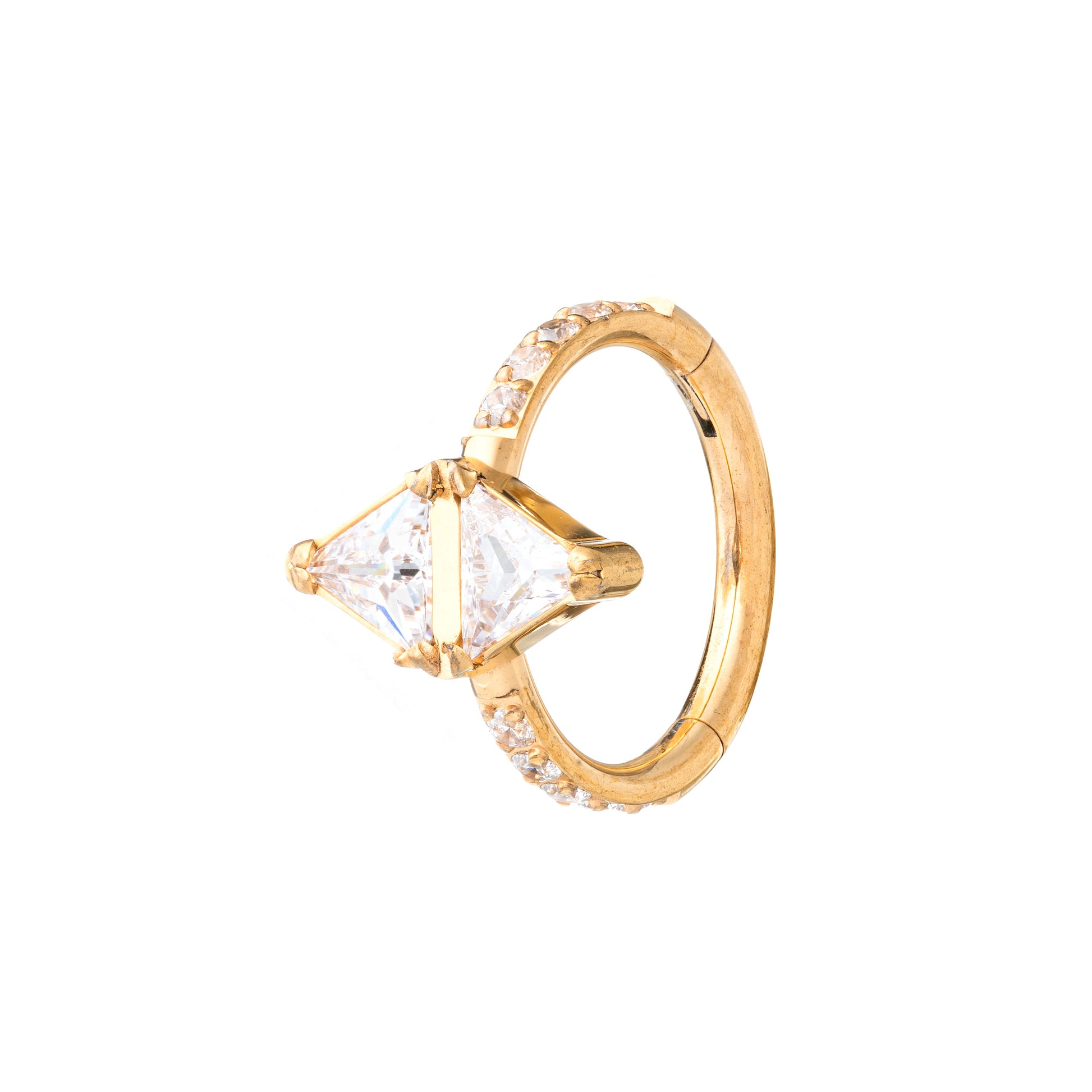 24K Gold Plated Triastra Pavé Clicker