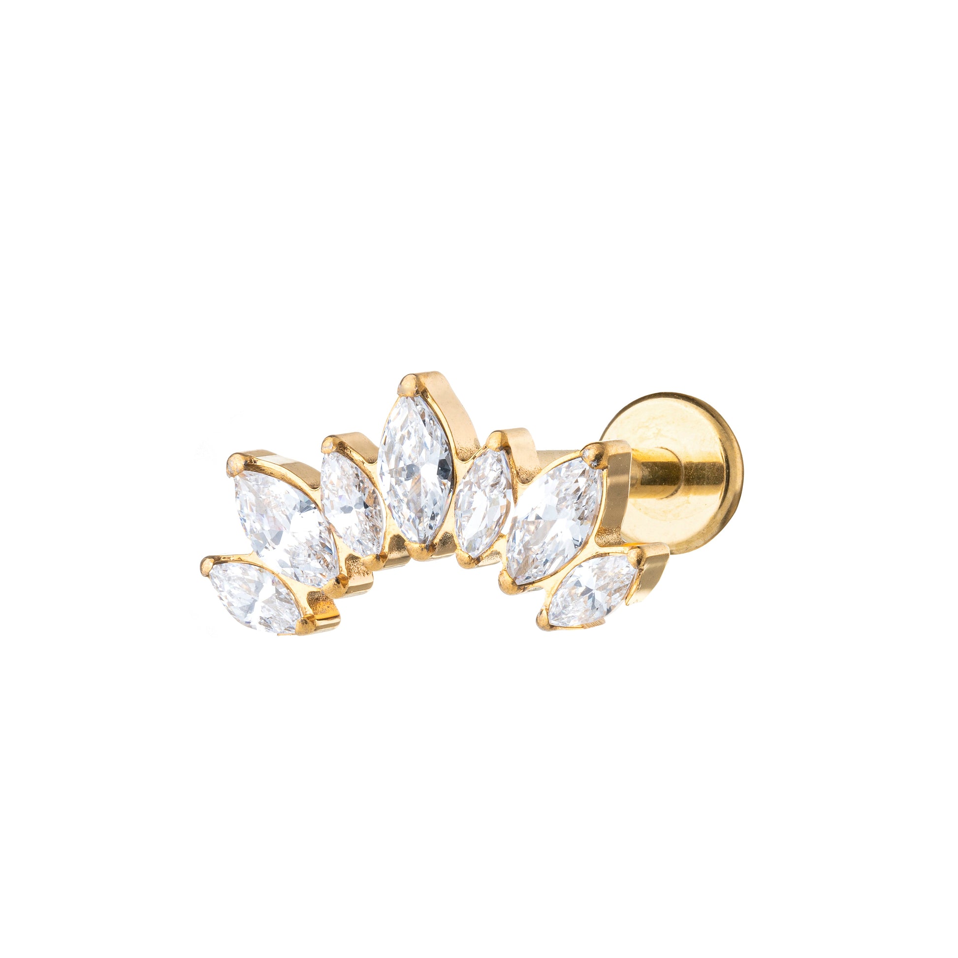 Titanium Gold Plated Royal 7 Marquise Labret