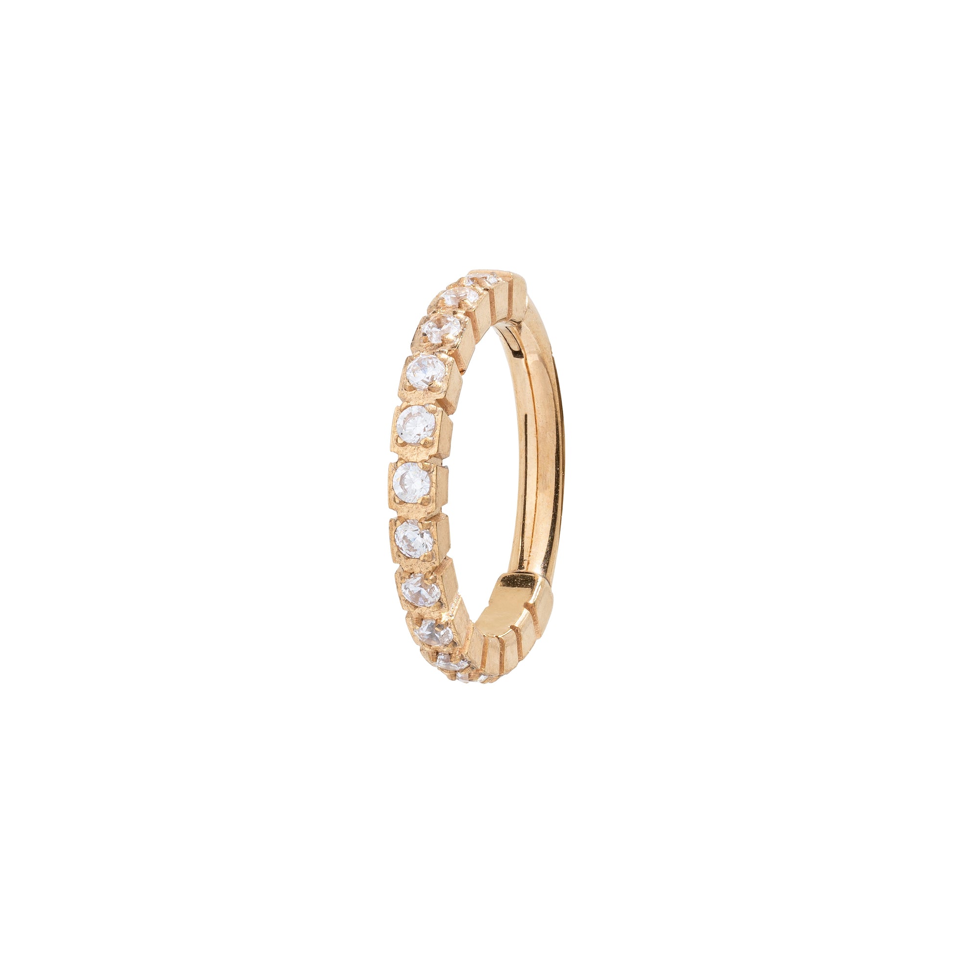 24K Gold Plated Bold Zirconia Pavé Clicker