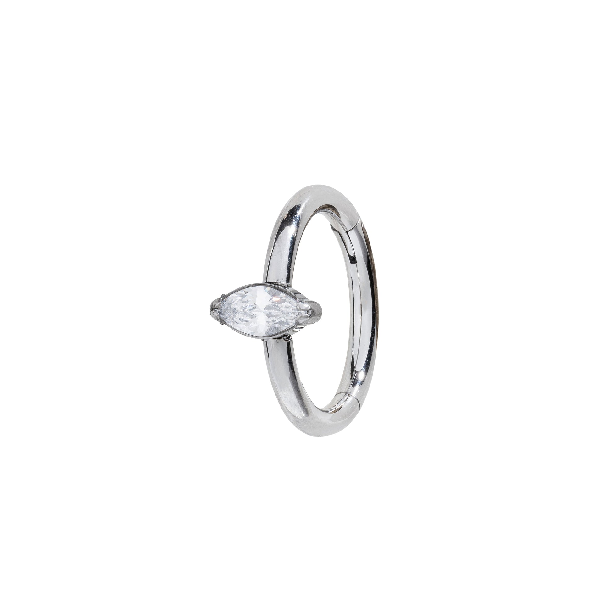 Titanium Single Marquise Zirconia Clicker