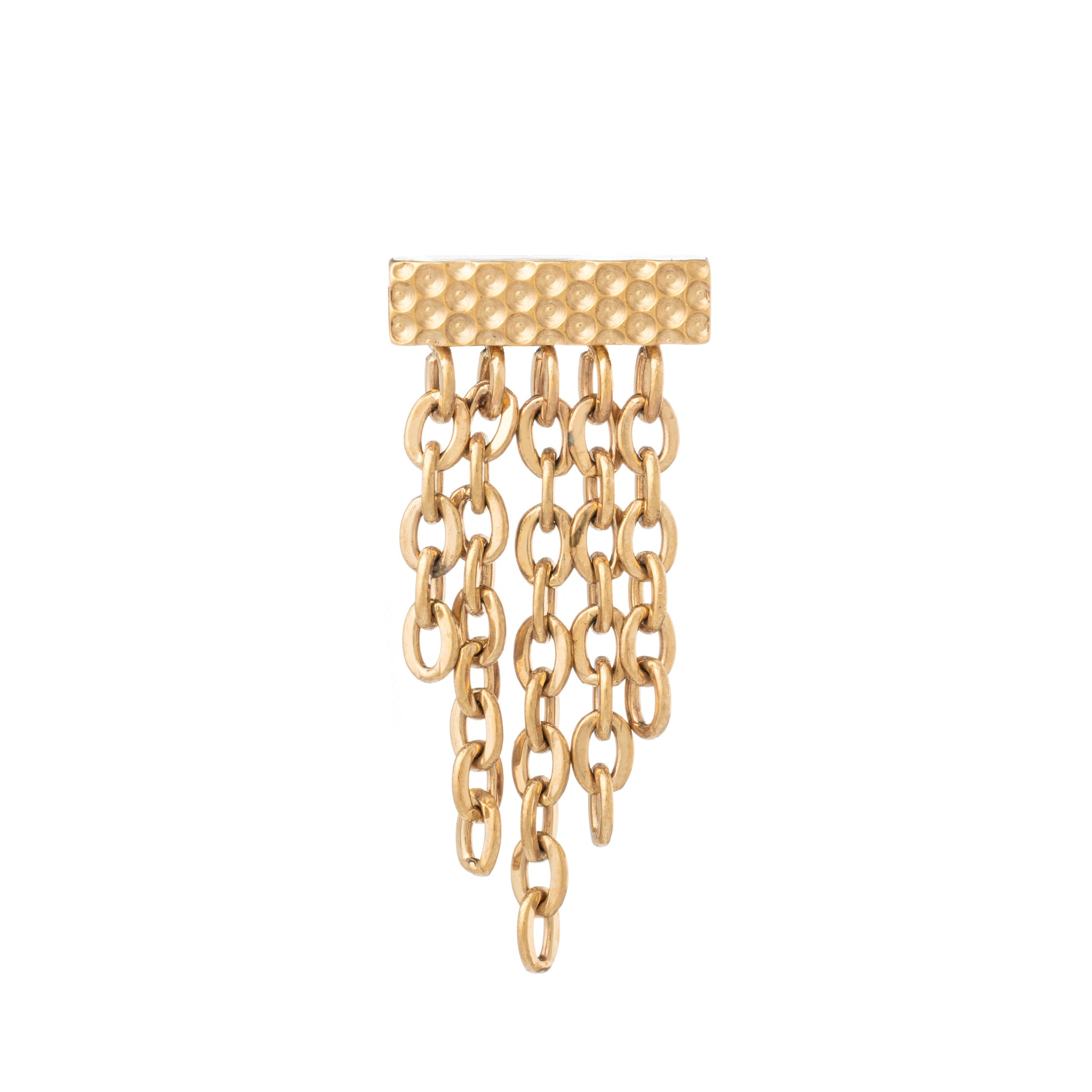 Titanium Gold Plated Planished Rectangle & Chains Top