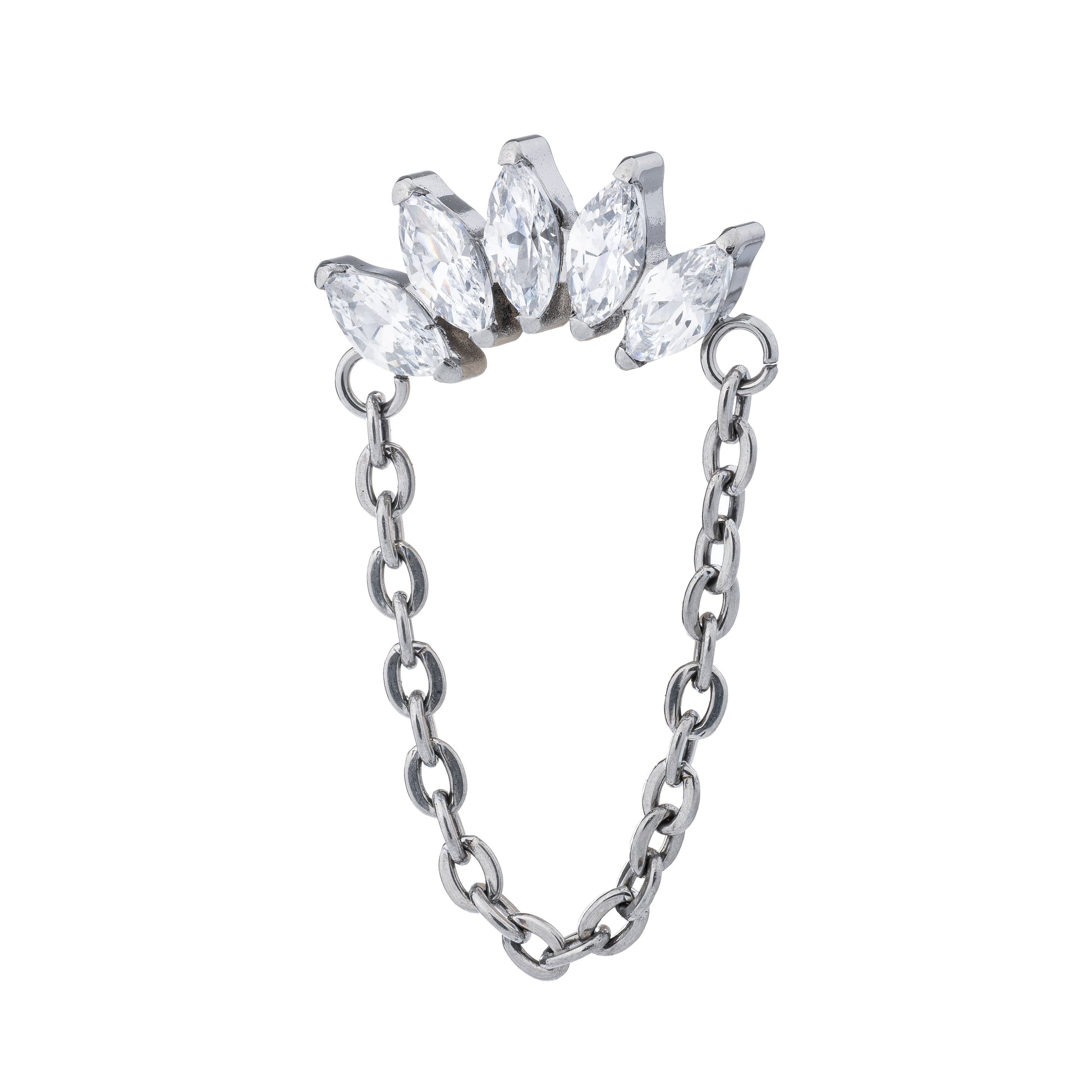 Titanium 5 Marquise Zirconia Top With Chain