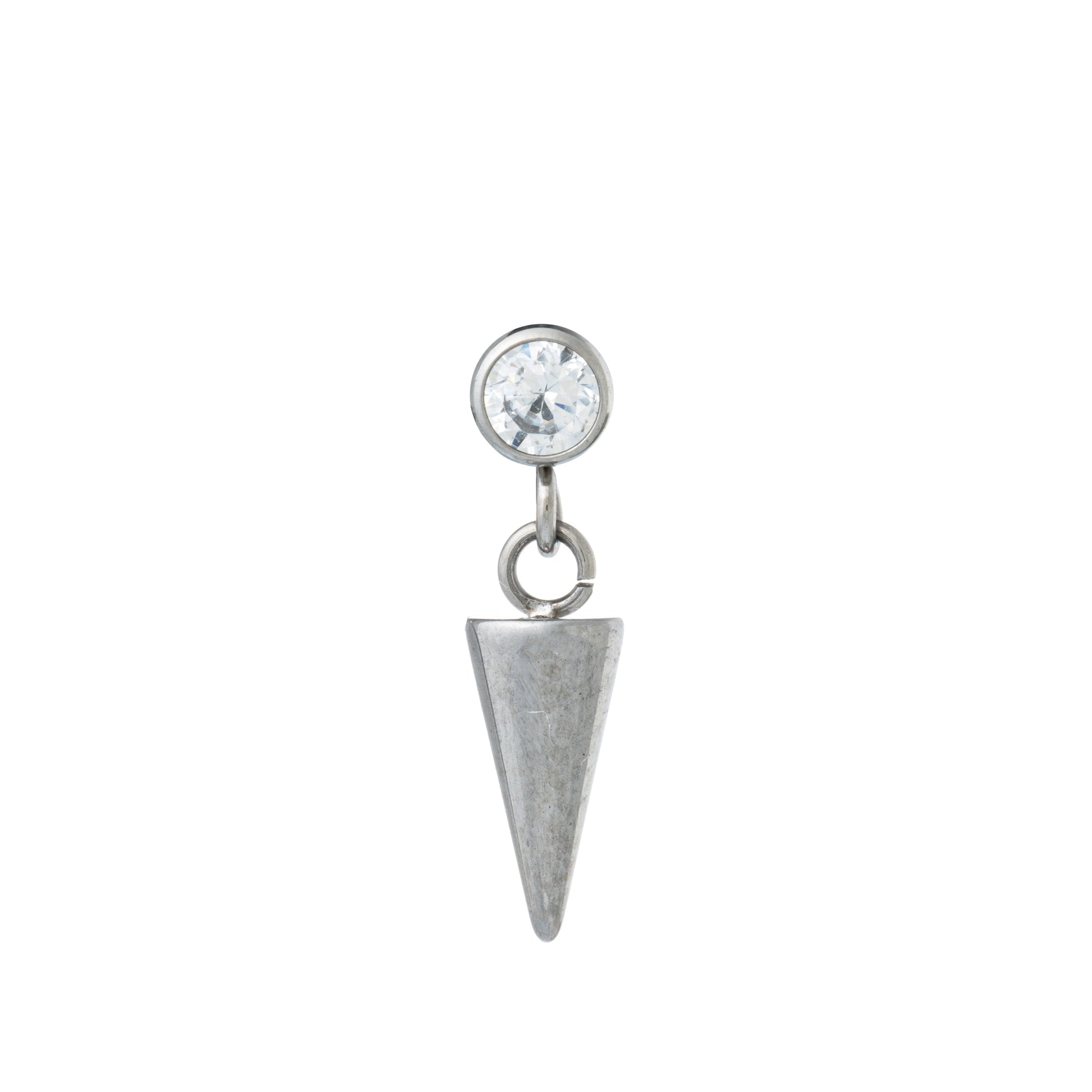 Titanium Round Zirconia Top With Spike Charm