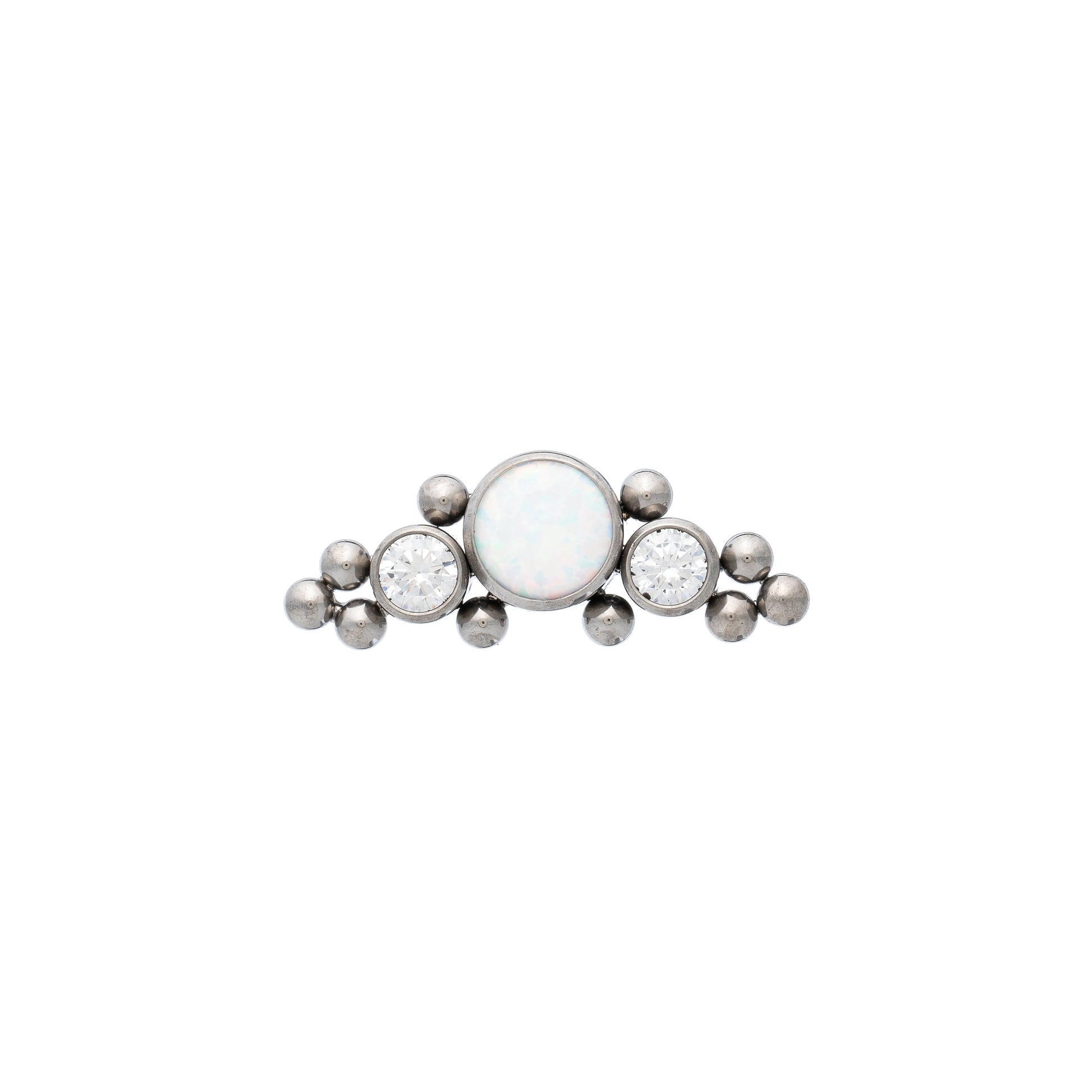 Titanium Top With Bead Triplets & Opal Stone Center