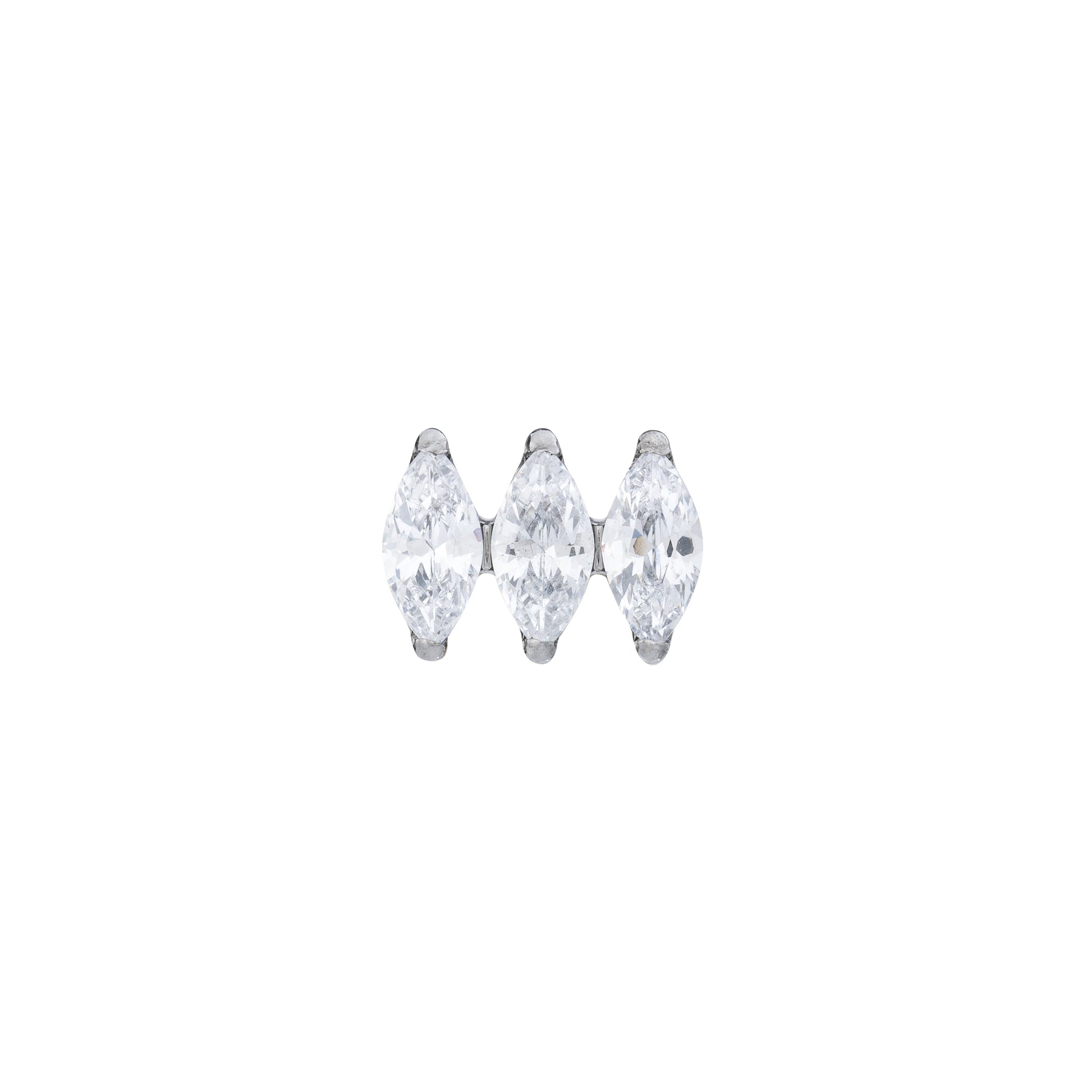 Titanium Marquise Zirconia Triplet Top