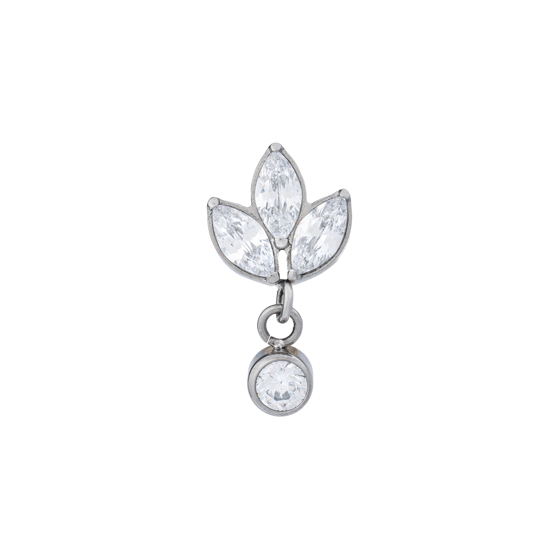 Titanium 3 Marquise Top With Round Zirconia Charm