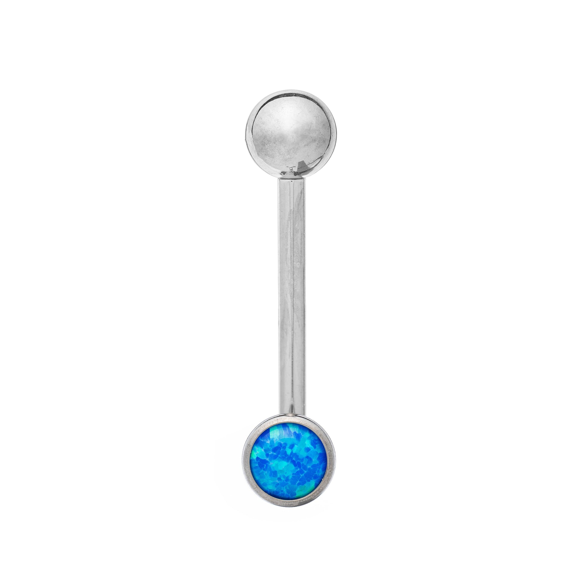 Titanium Christina Barbell With Flat Opal Stone Top