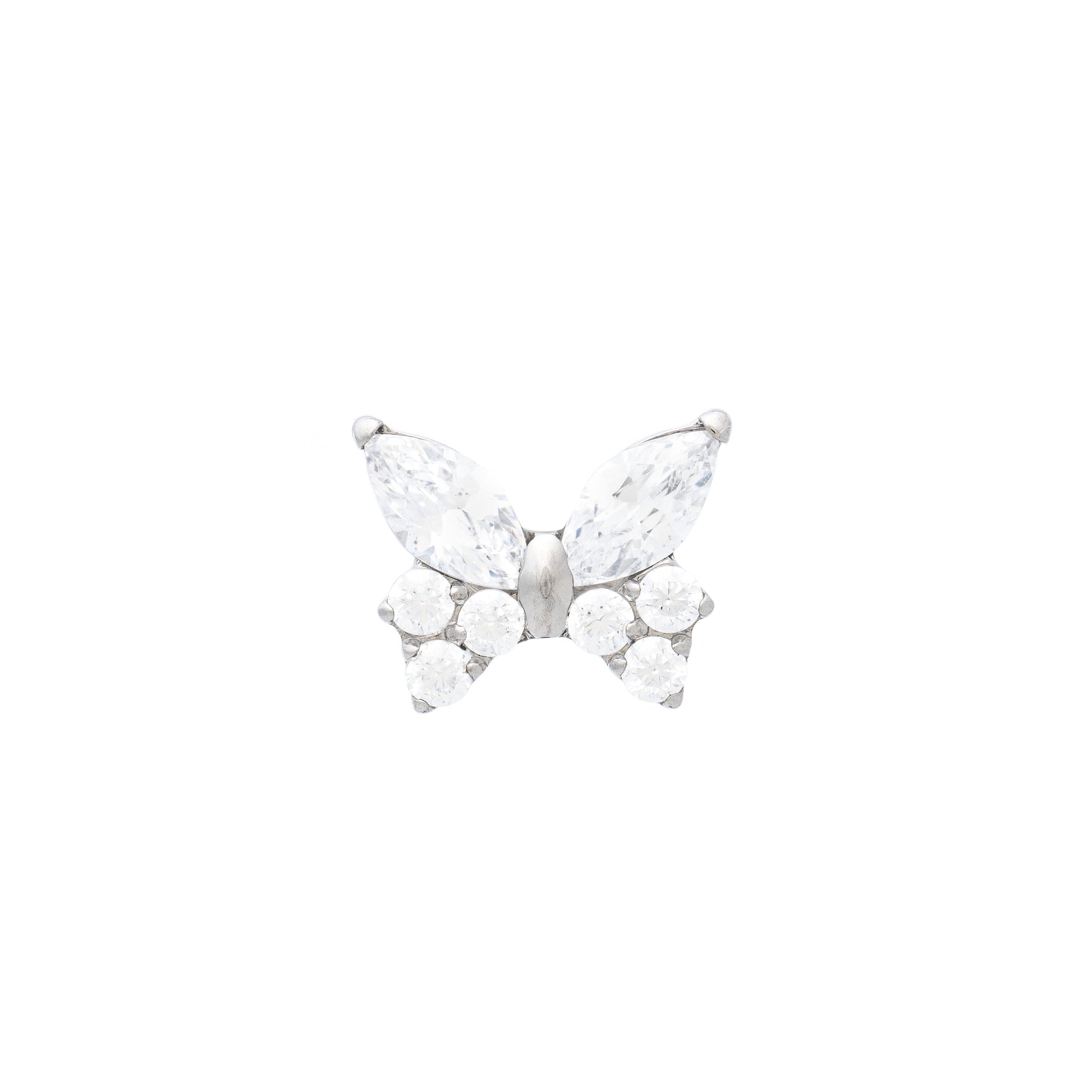 Titanium Zirconia Encrusted Butterfly Top