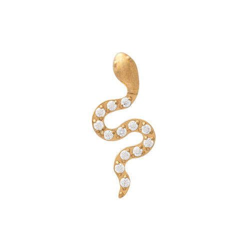 Titanium Gold Plated Zirconia Pavé Serpent Top