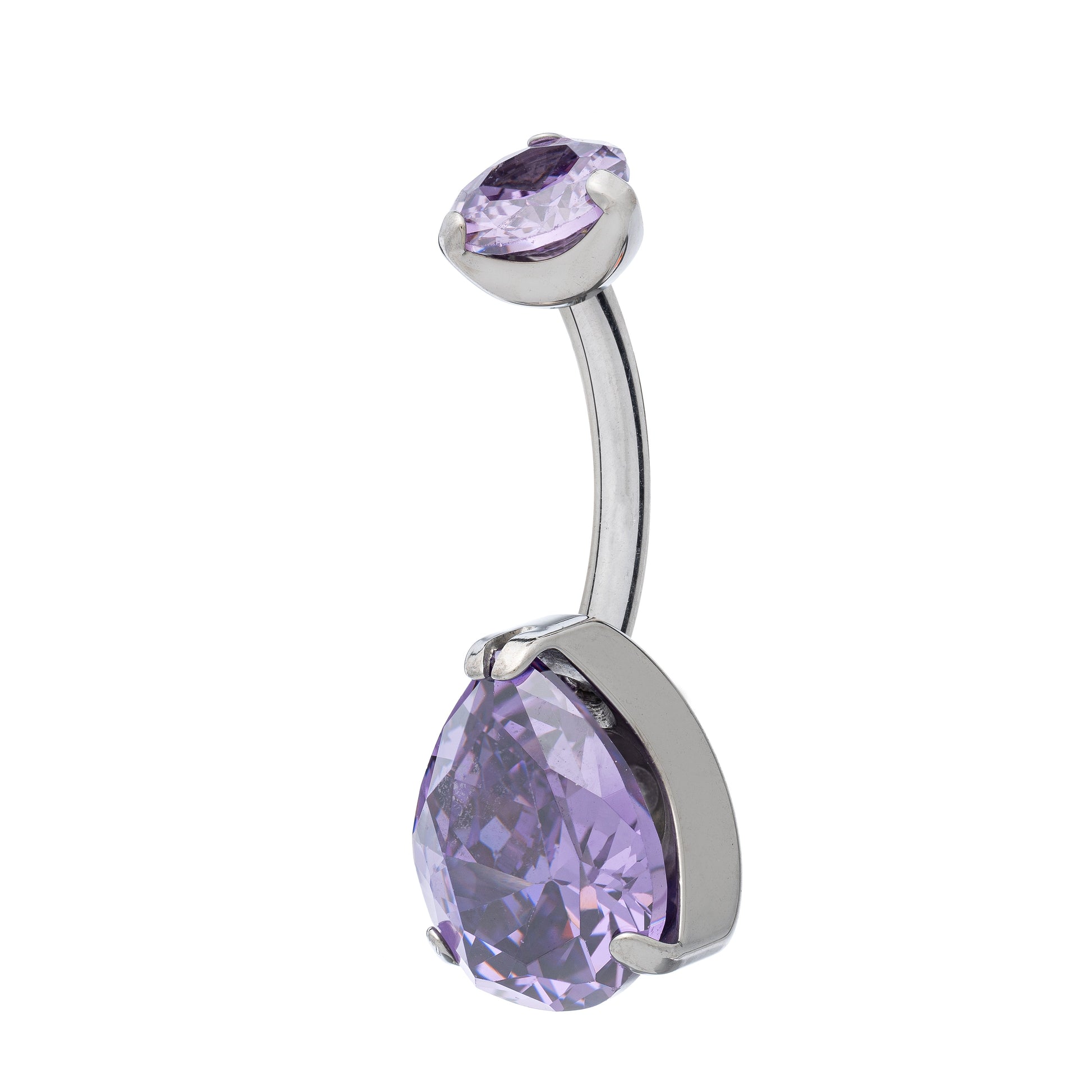 Titanium Pear-Cut Zirconia Navel Banana