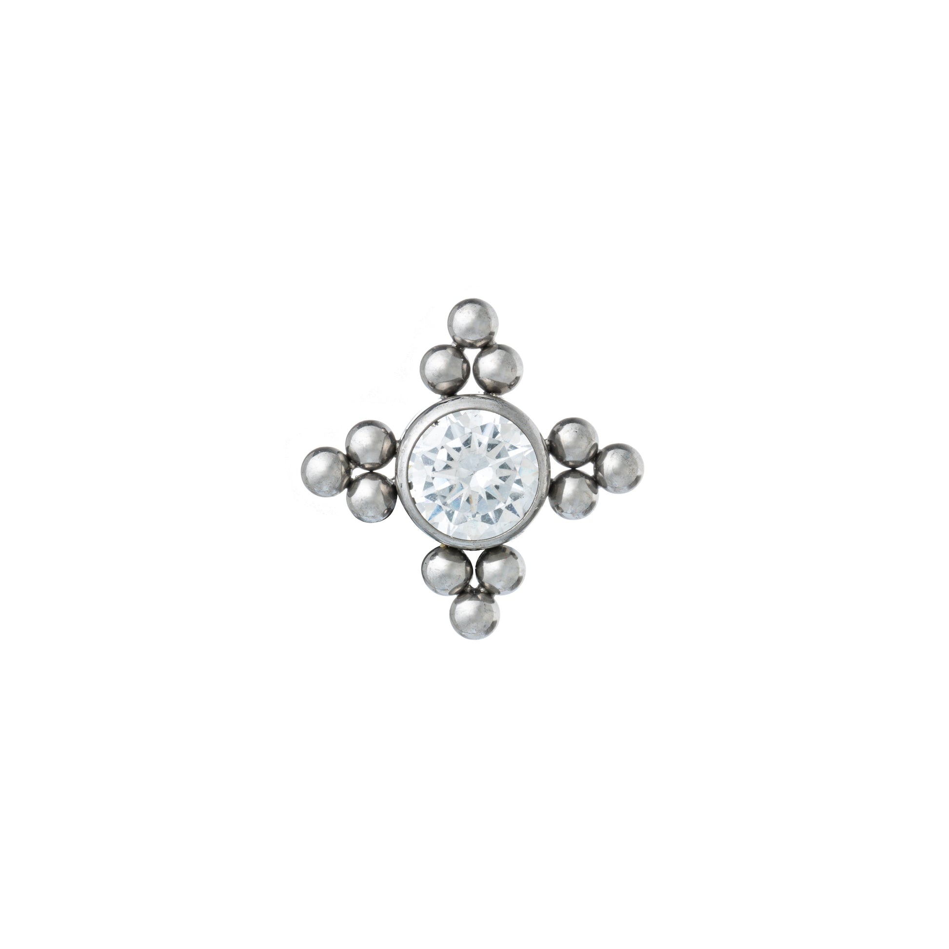 Titanium Tri-Bead Quartet With Zirconia Center Top