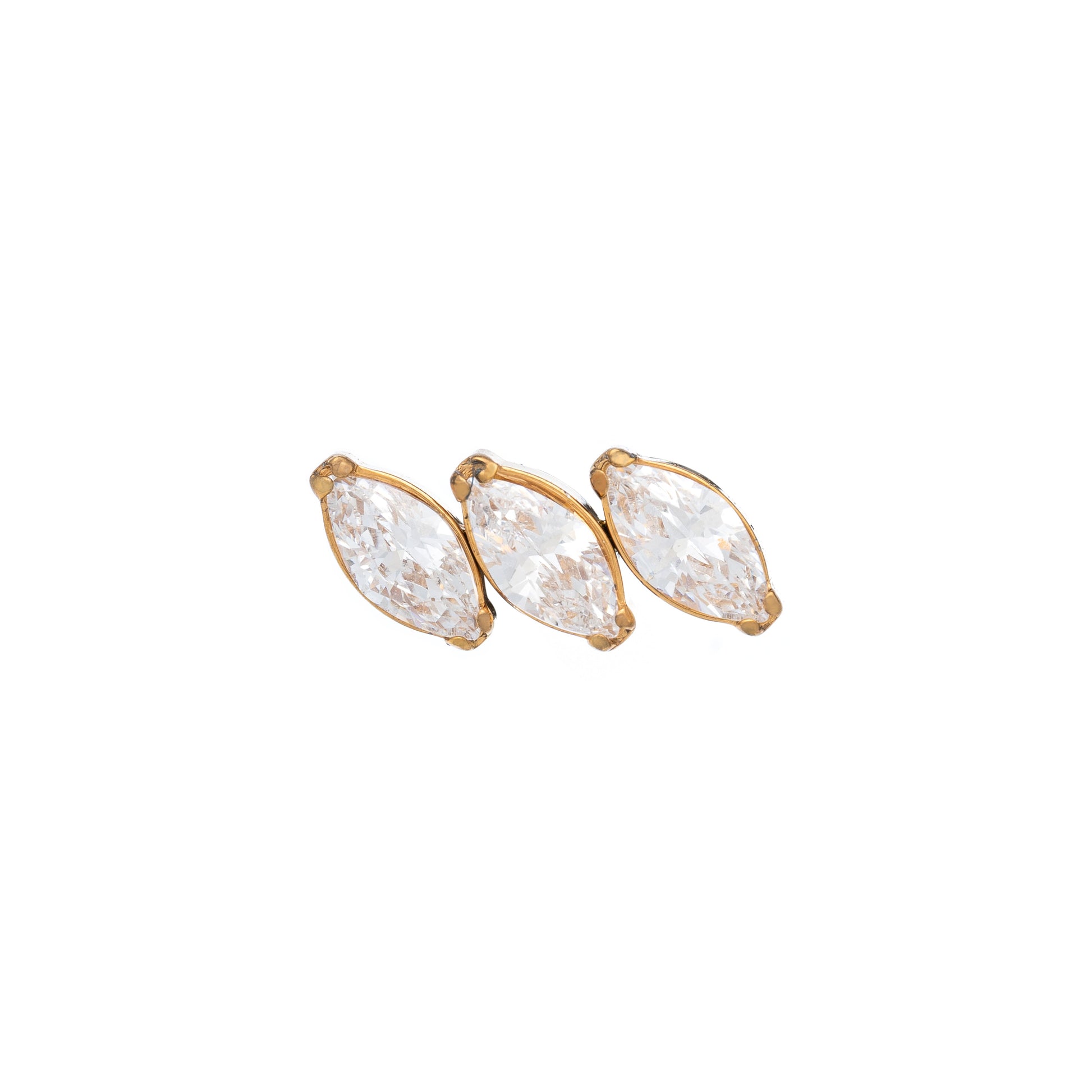 Titanium Gold Plated Parallel Marquise Zirconia Top