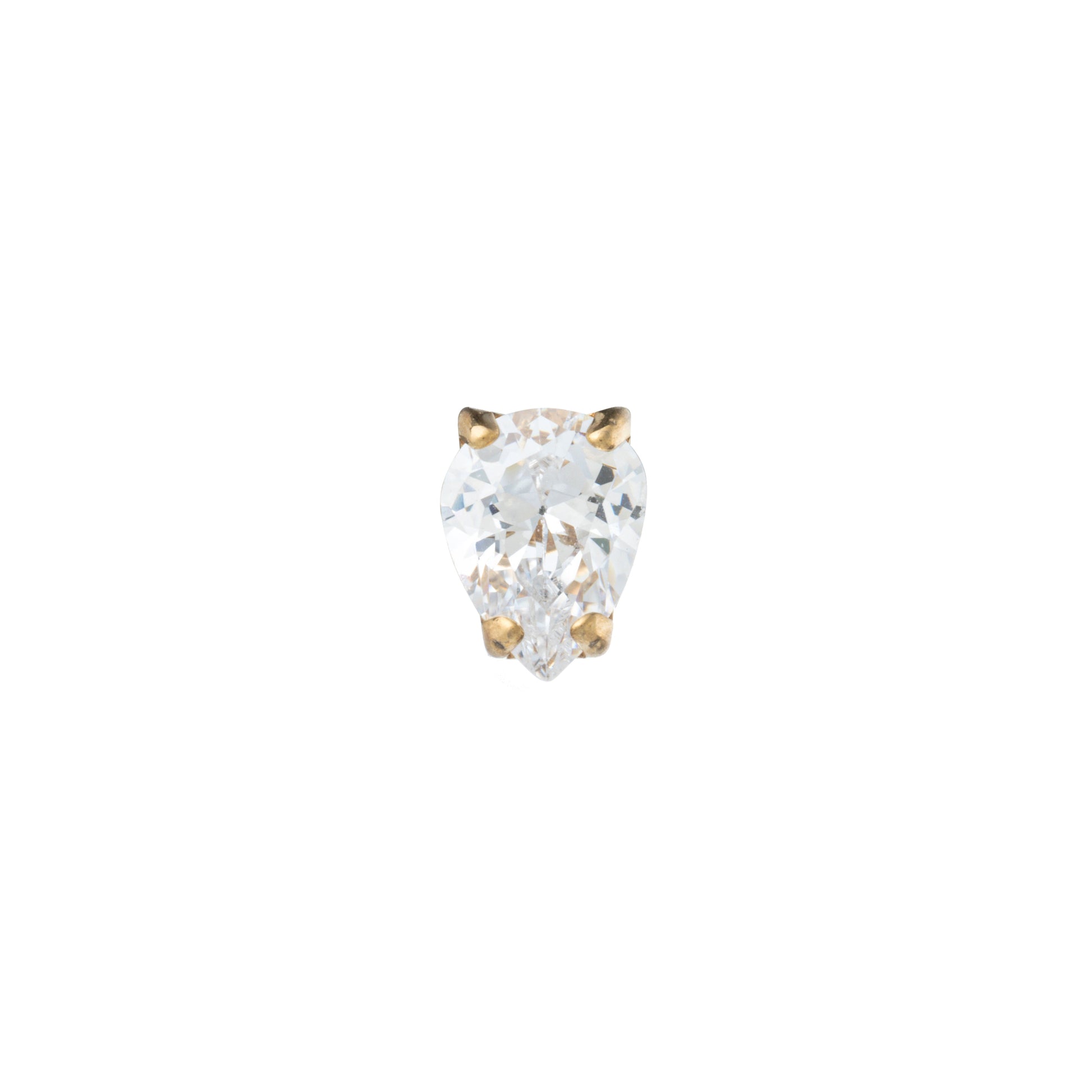 Titanium Gold Plated Pear-Cut Zirconia Top