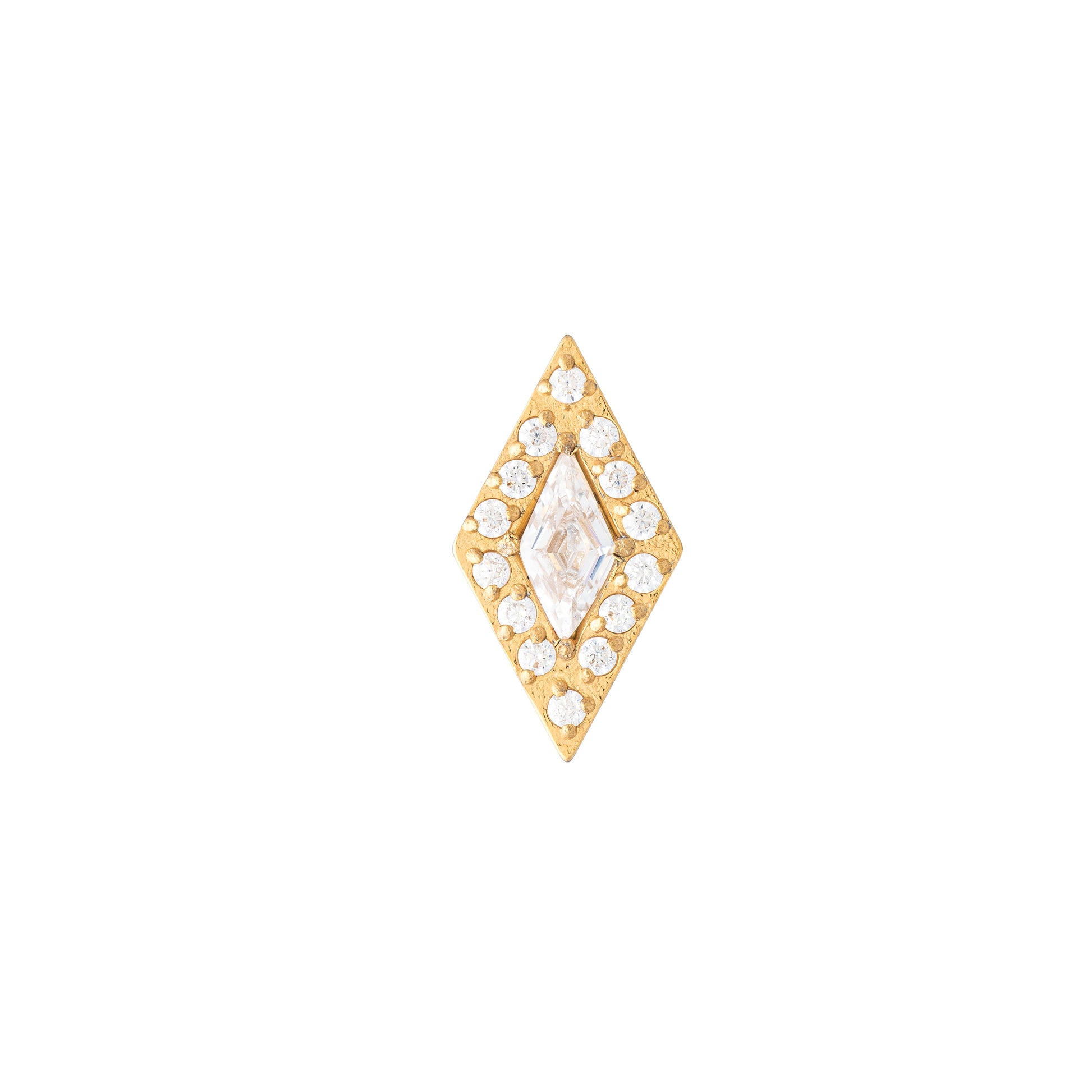 Titanium Gold Plated Zirconia Lozenge Top